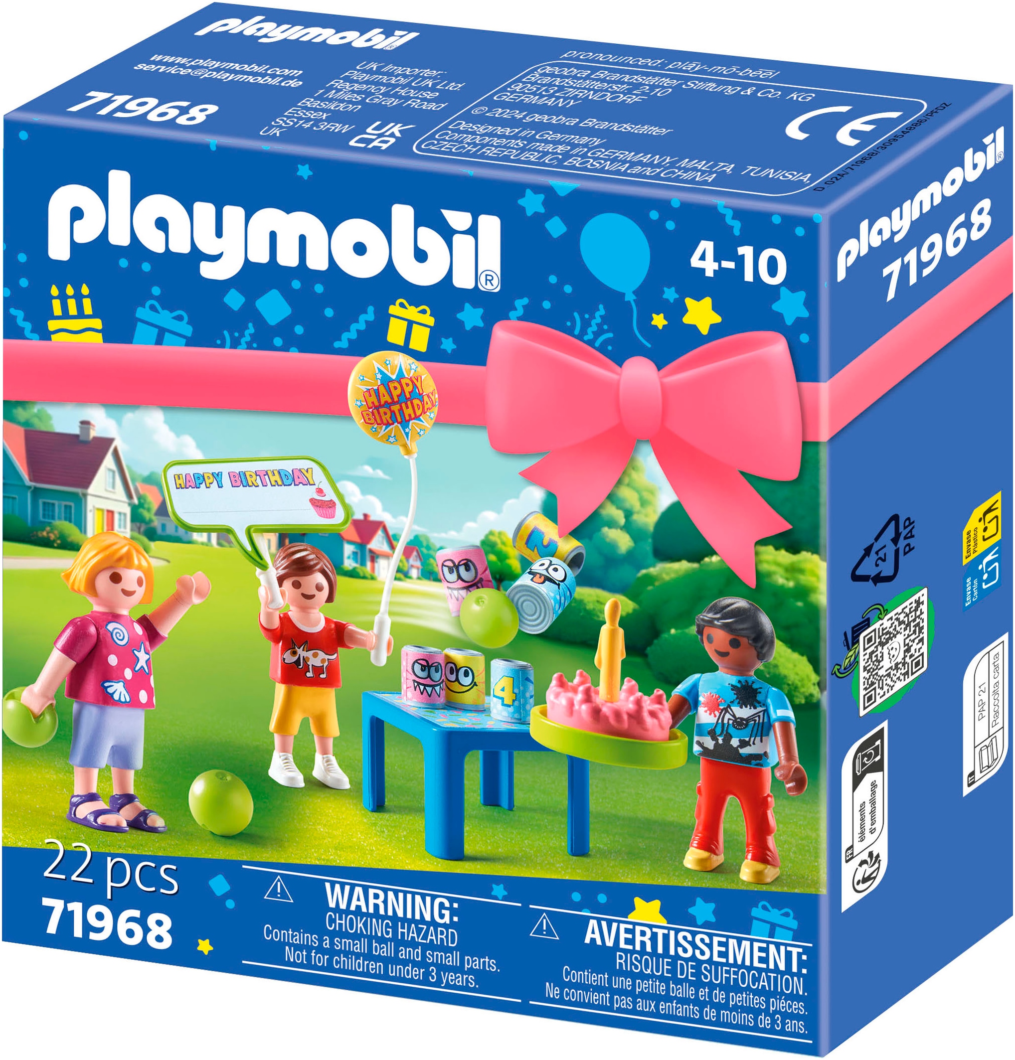 Playmobil® Konstruktions-Spielset »Kinder Geburtstagsparty (71968), Playmobil Gift Set«, (22 St.)
