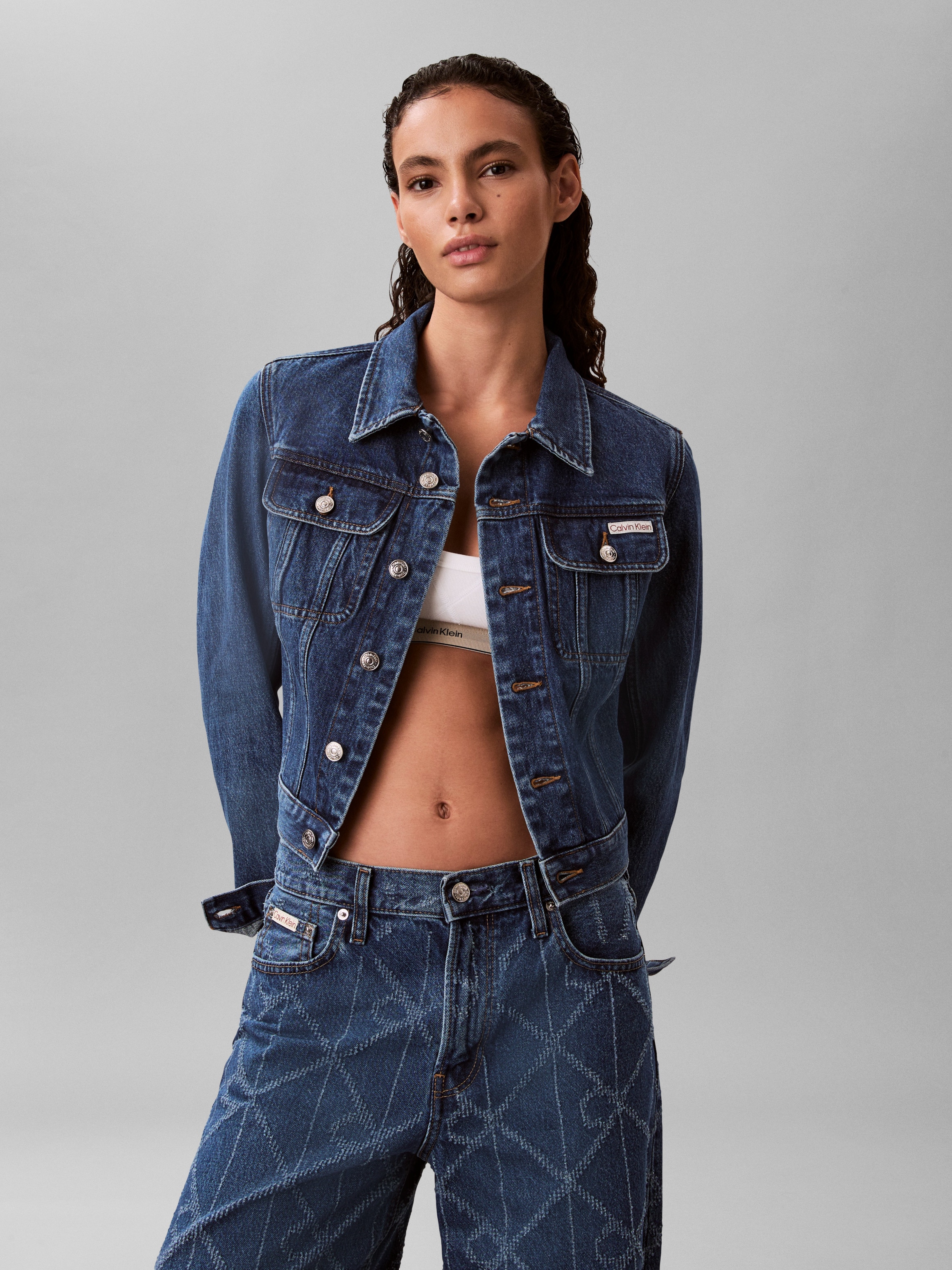 Calvin Klein Jeans Jeansjacke ohne Kapuze Regular fit mit Umlegekragen günstig online kaufen