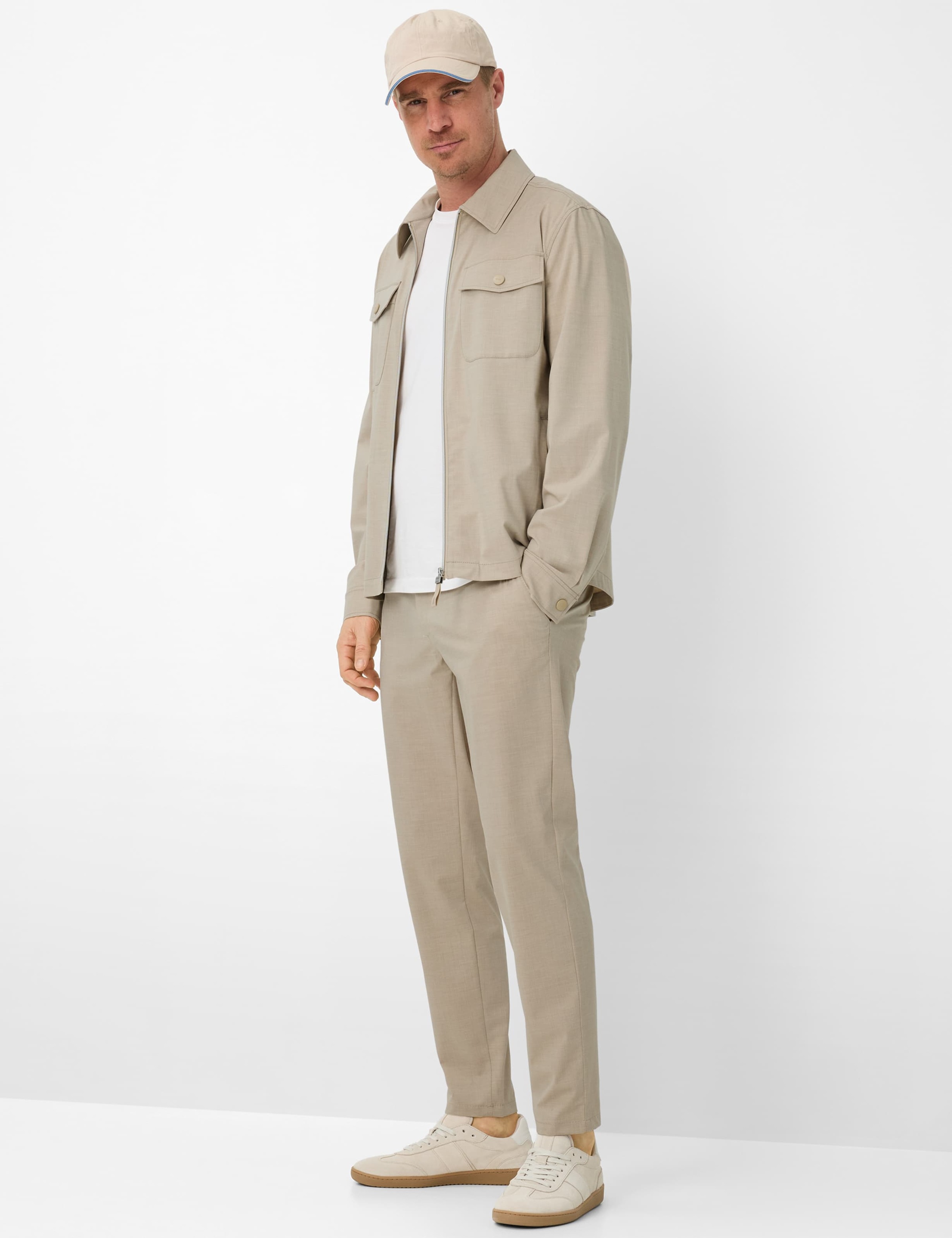 Steppjacke BRAX "Style RENZO", Herren, Gr. 3XL, beige, Web, 66% Polyester, 28% Viskose, 6% Elasthan, Jacken Steppjacke 2
