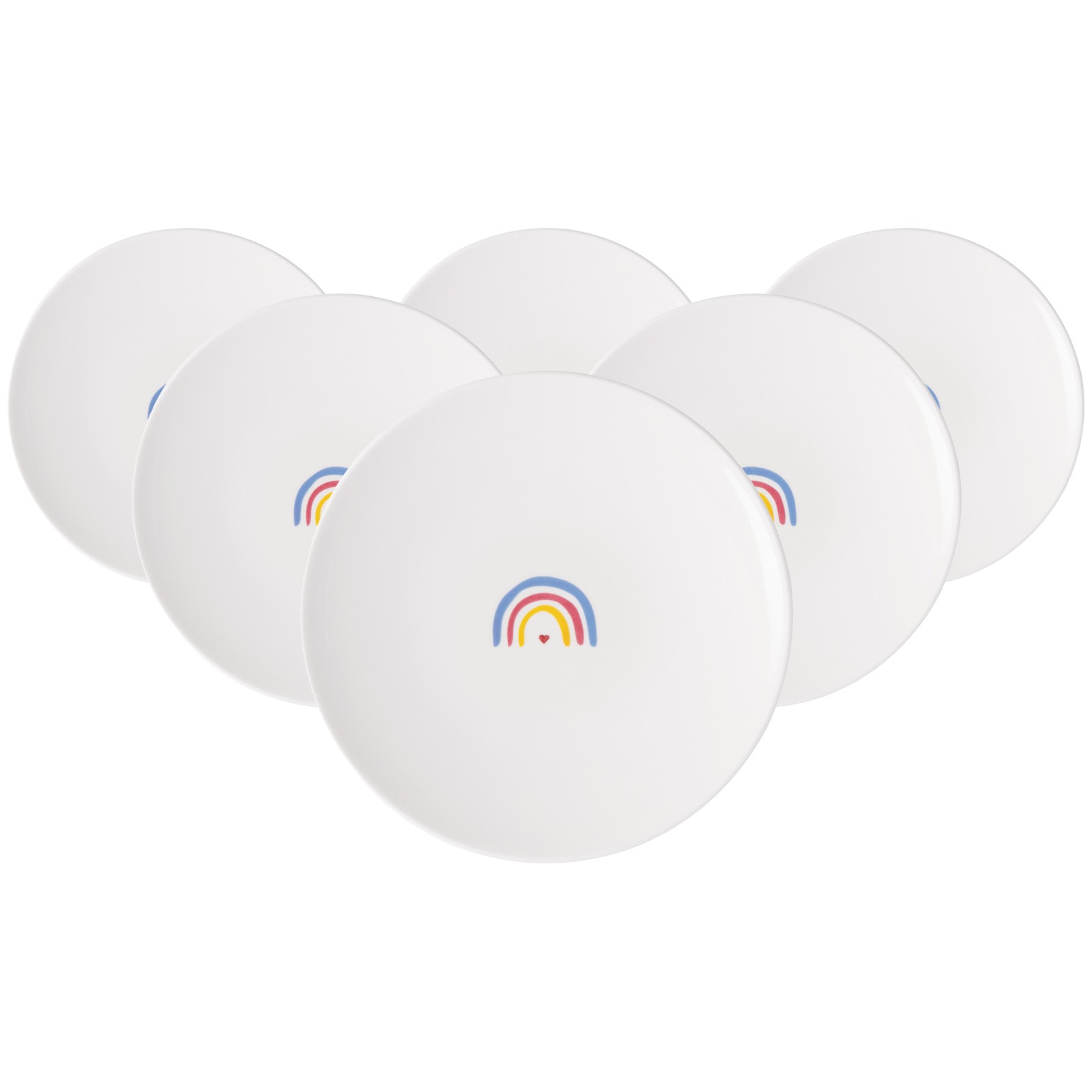 Villeroy & Boch Frühstücksteller "Frühstücksteller Be Happy With Love ø 21, 2 Cm 6er Set Bunt"