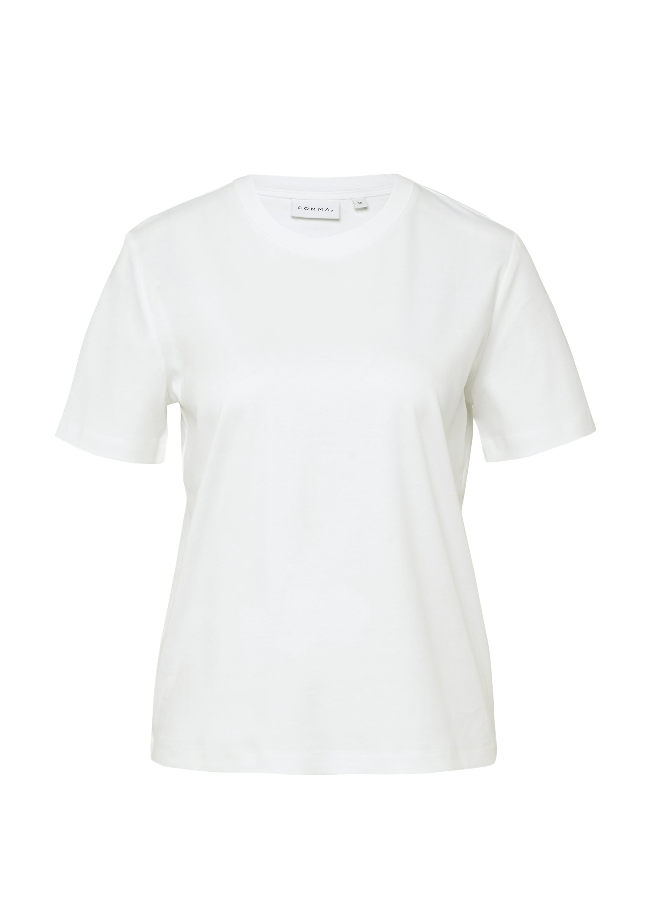 Comma T-Shirt unifarben, aus reiner Baumwolle