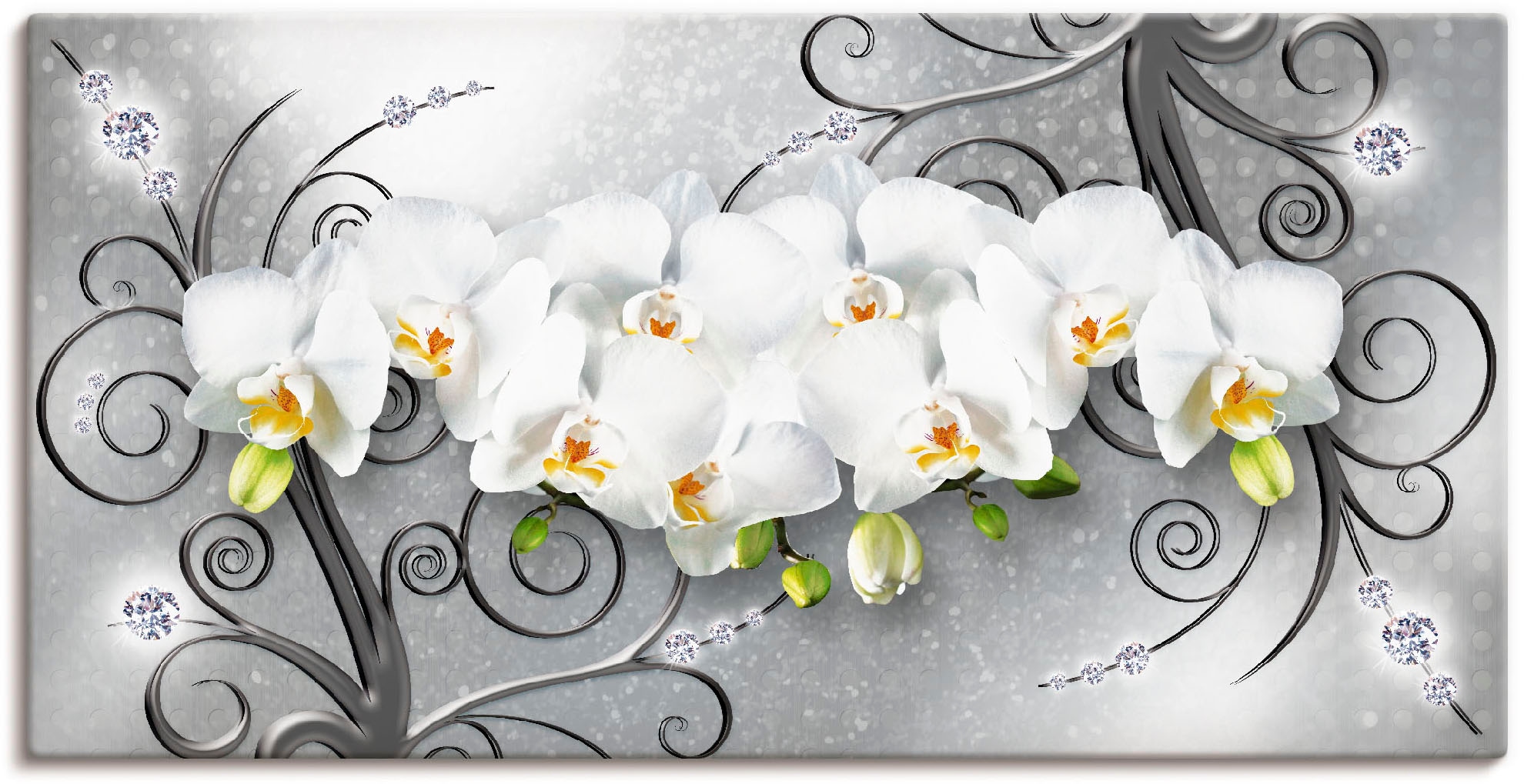 Artland Wandbild »weiße Ornamenten«, BAUR St.) | Orchideen auf (1 Blumenbilder