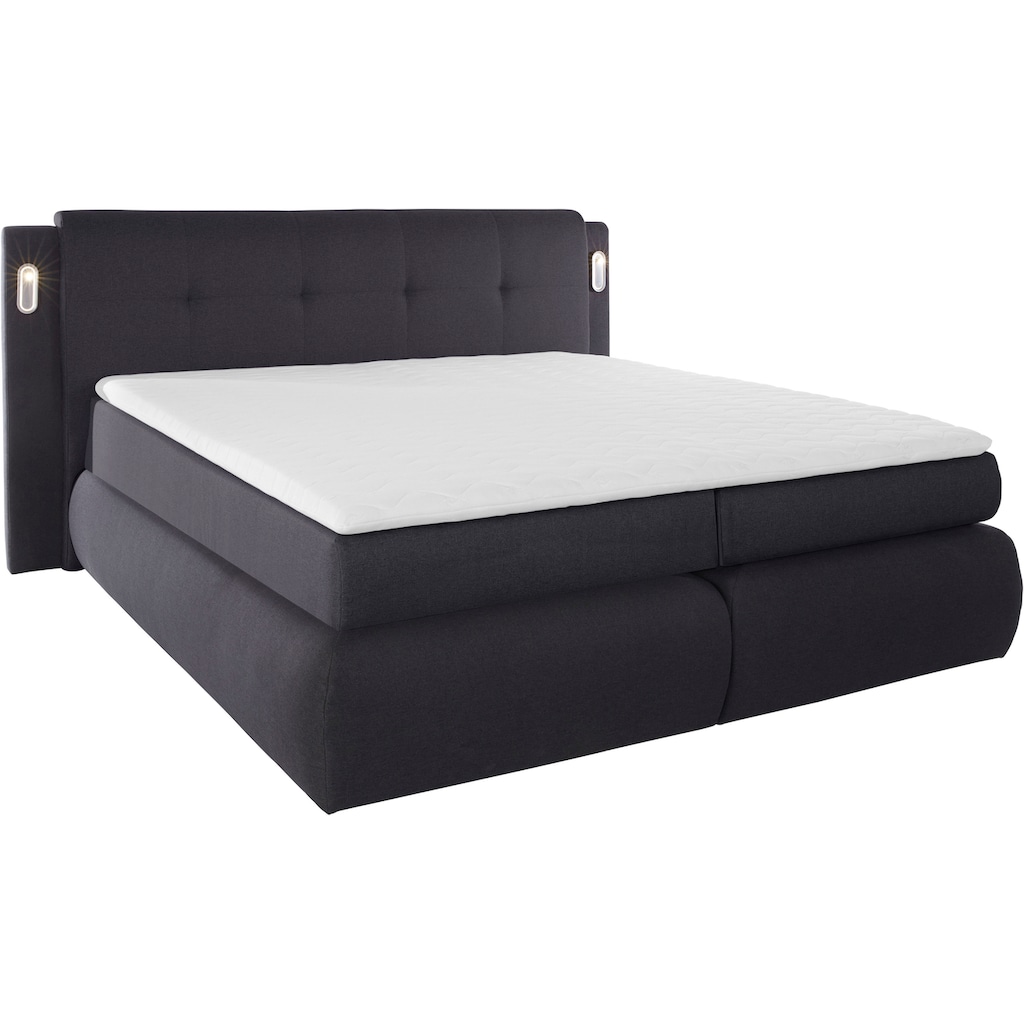 COLLECTION AB Boxspringbett »Borna«, inklusive Bettkasten, LED-Beleuchtung und Topper