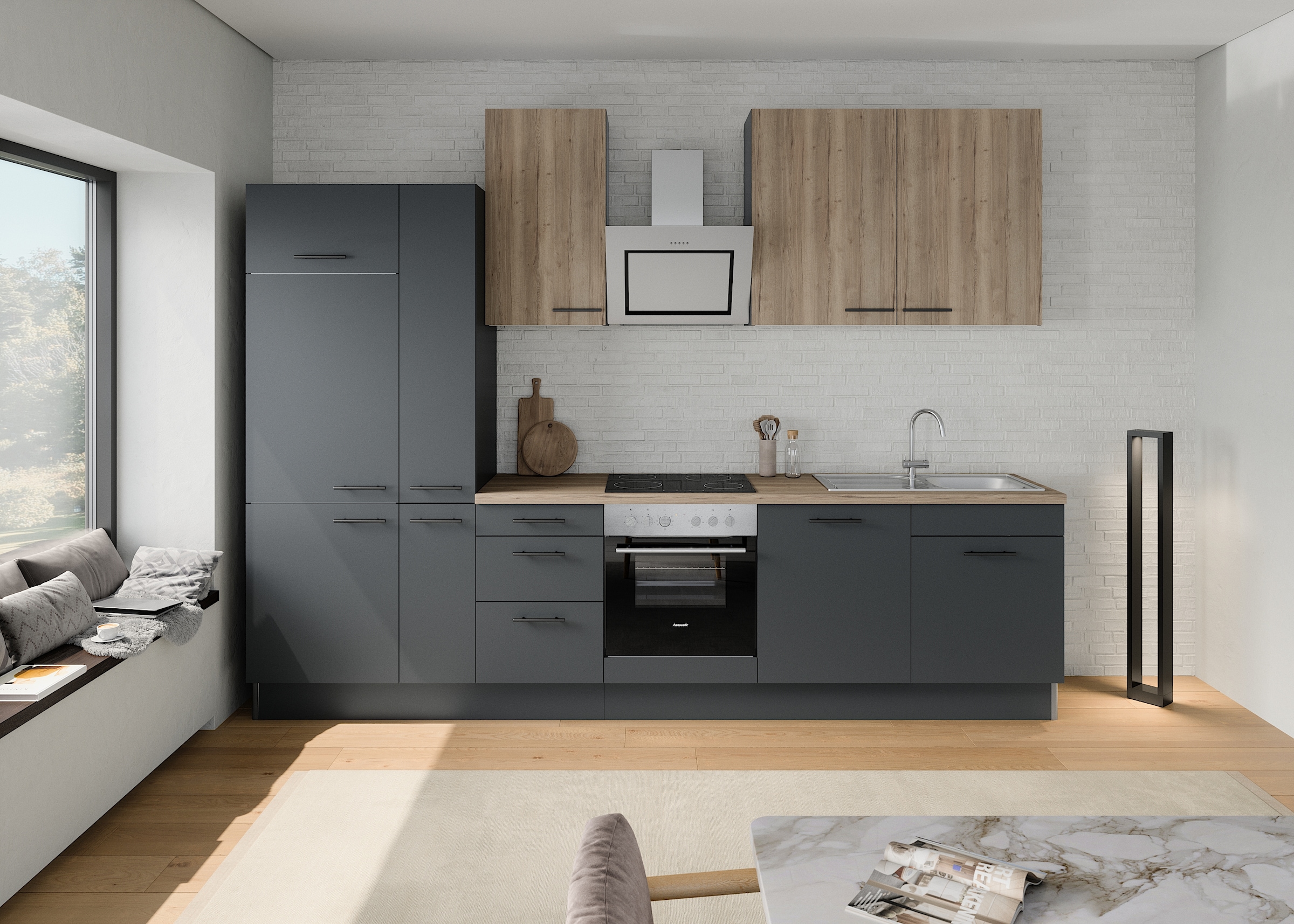OPTIFIT Küchenzeile »Fiona«, Breite 320 cm, mit Hanseatic-E-Geräten,in Premium oder Basic
