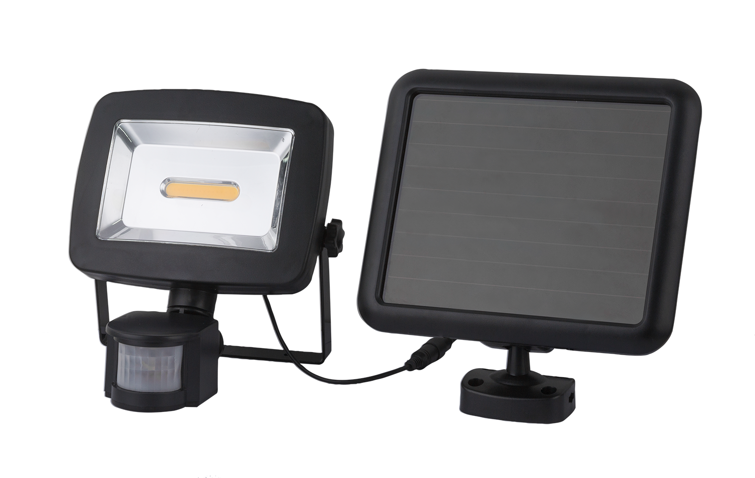 GLOBO LIGHTING LED Solarleuchte »SOLAR« LED-Modul 1 Stk. Warmweiß Schwarze Solarleuchte mit Sensor, IP44, Akku 2000mAh