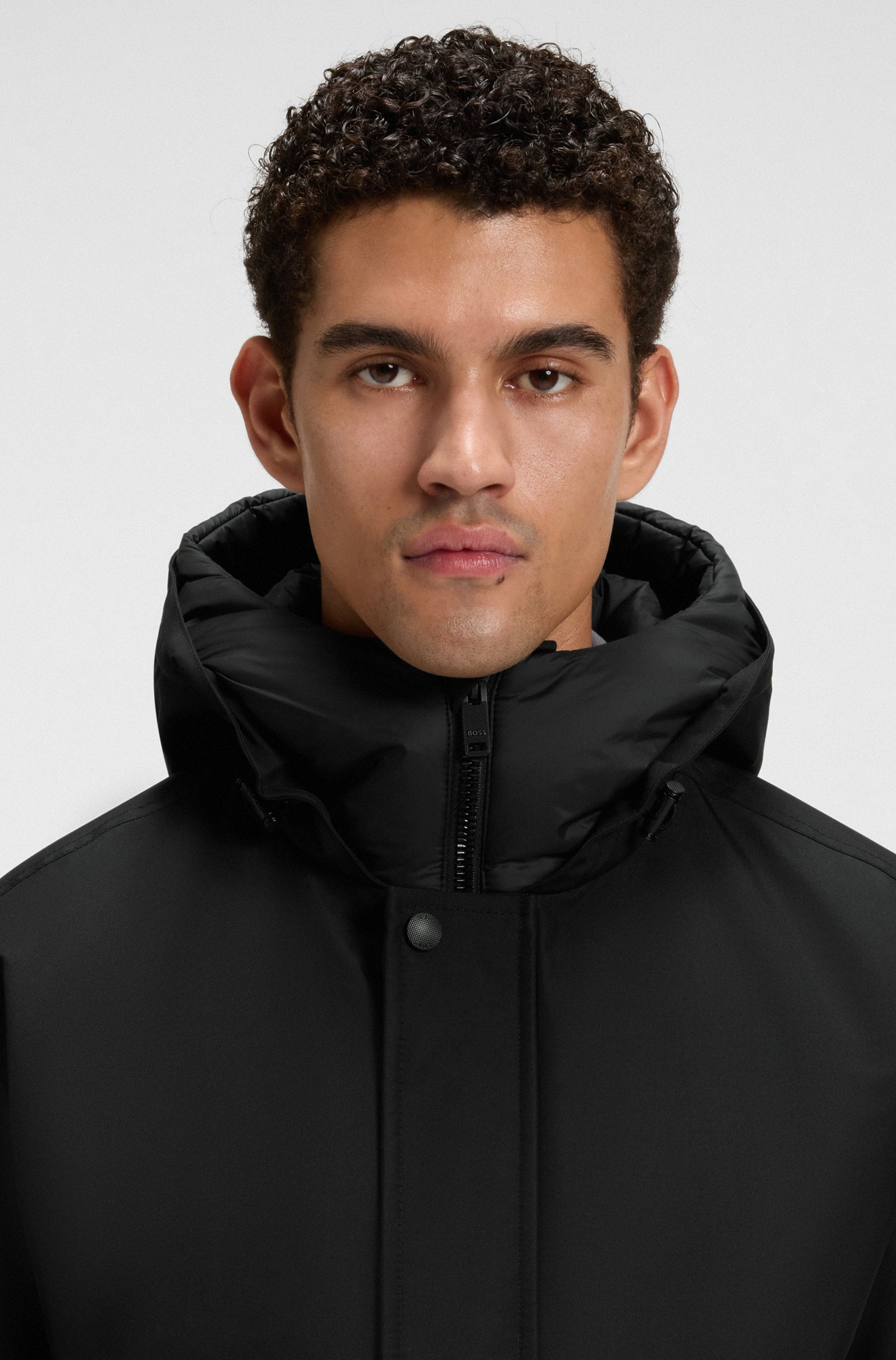BOSS ORANGE Blouson »Osis«, mit Kapuze, relaxed fit, mit wattierter Kapuze, verdeckter Reißverschluss