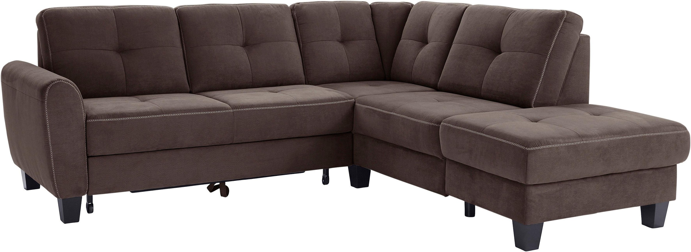 sit&more Ecksofa »Varese L-Form«, mit Federkern, wahlweise mit Bettfunktion und Stauraum
