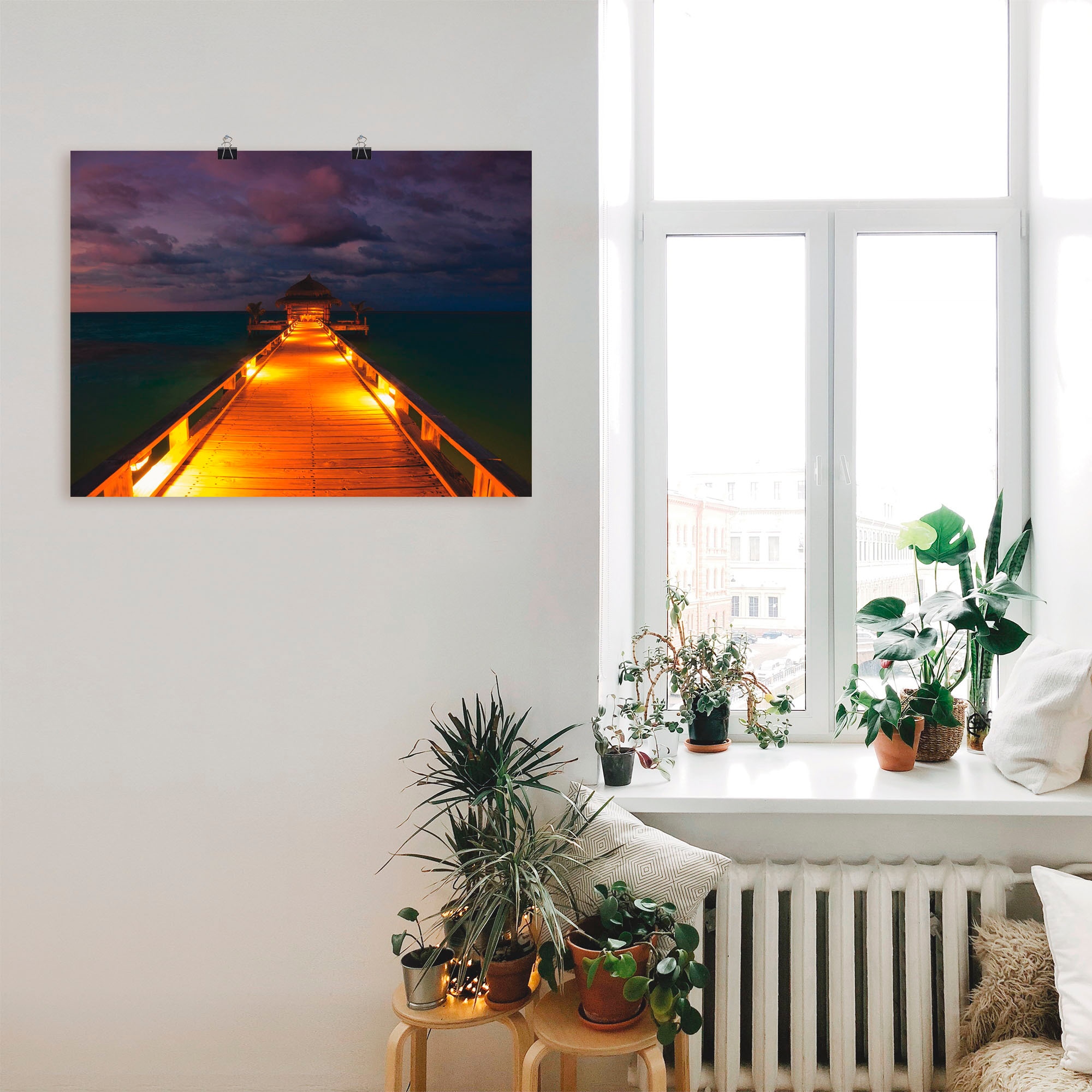 Artland Wandbild »Malediven«, Brücken, (1 St.), als Leinwandbild, Wandaufkleber oder Poster in versch. Größen