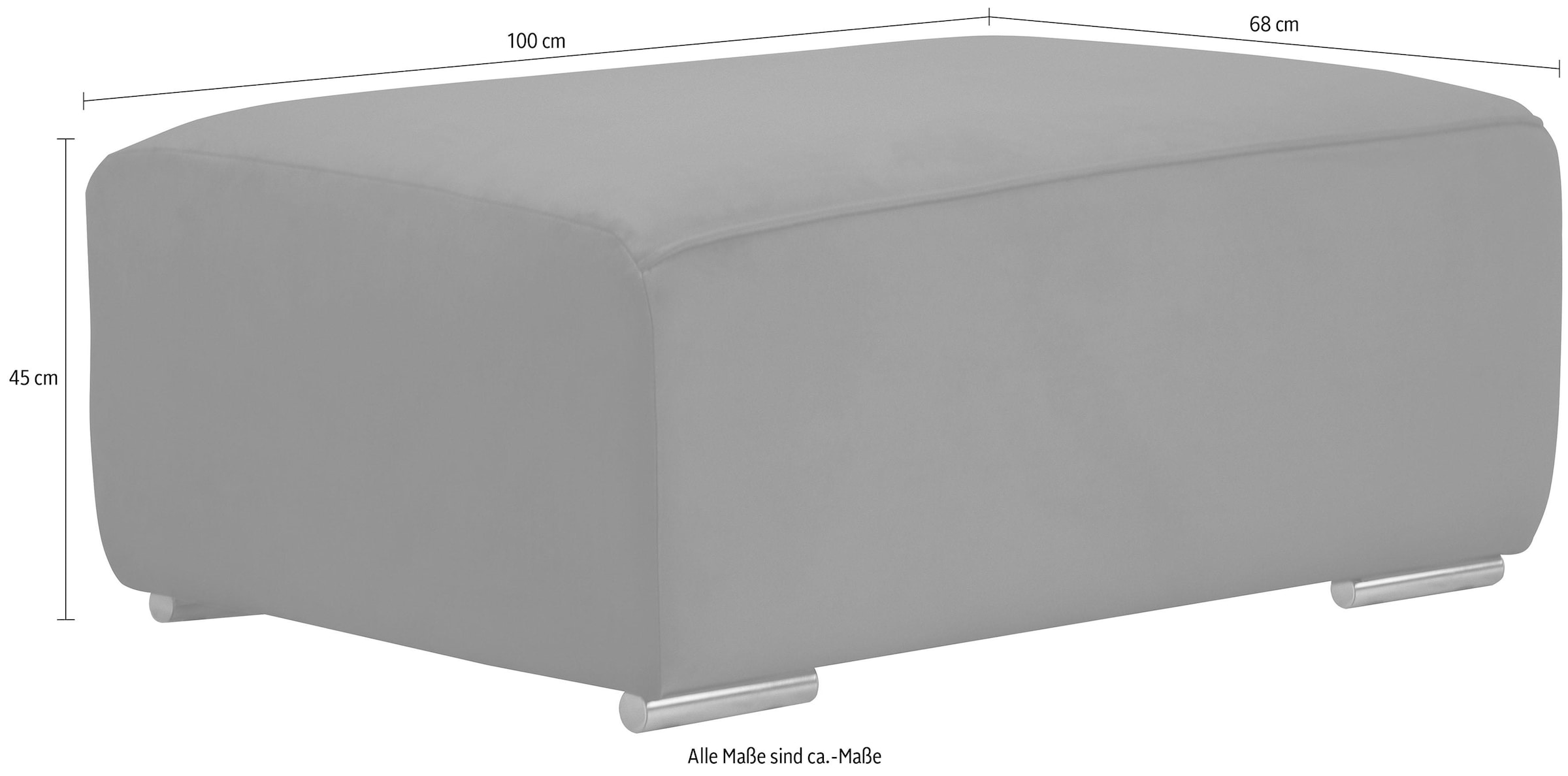 INOSIGN Hocker »BEATRICE mit Wellenfederung, Maße B/T/H: 100/68/45 cm«, passend zur "Beatrice"-Serie, in hochwertiger Verarbeitung