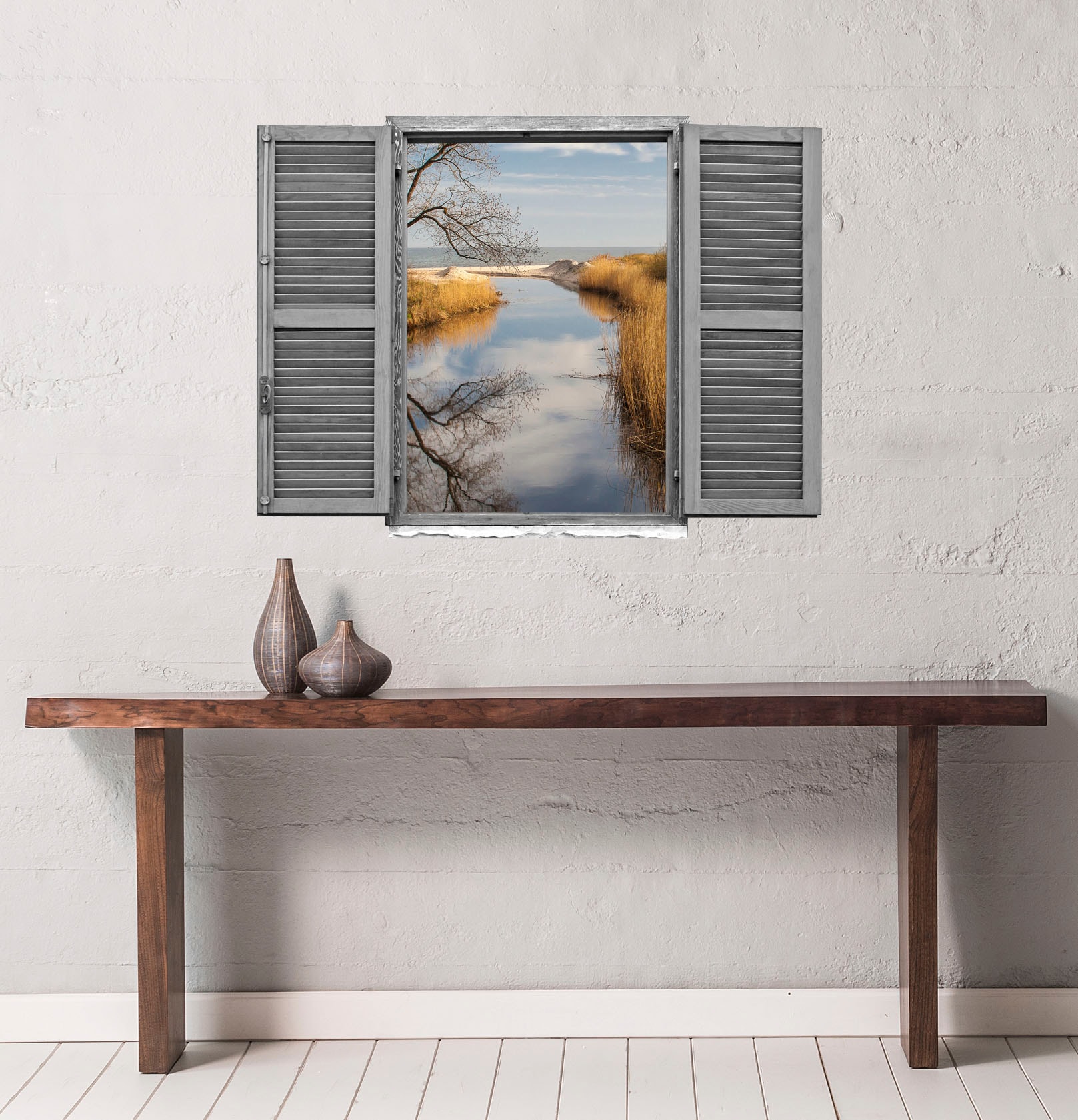 queence Wandtattoo »Fluss«, (1 St.), Wandsticker, Wandbild, selbstklebend, 3D, Fenster