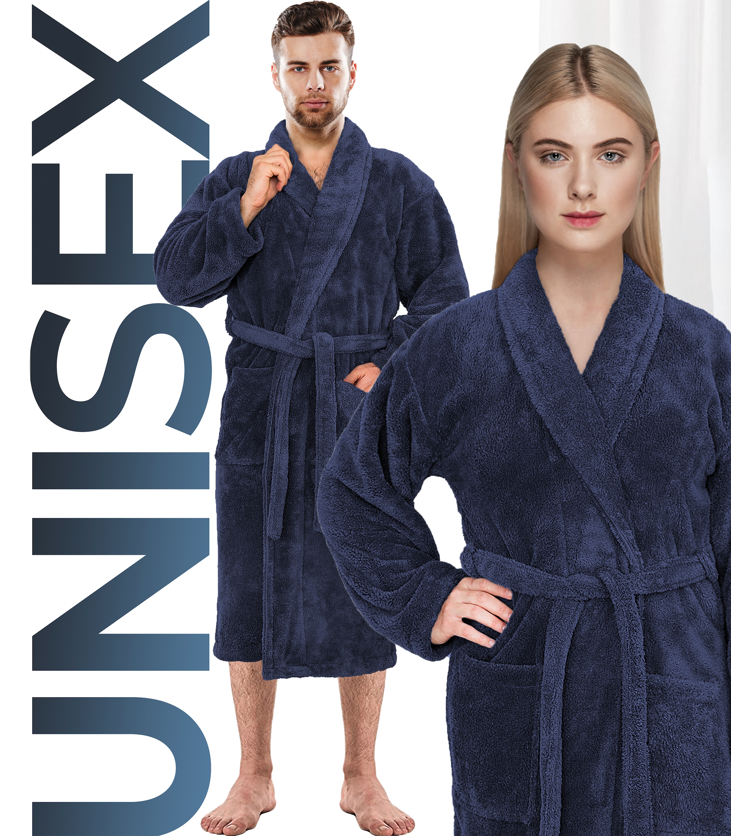 HAMMETEX Bademantel »Bademantel unisex, ultraweicher & flauschiger Fleecemantel« Packung,  ideal für Sauna & Spa, Hotelbademantel, Morgenmantel