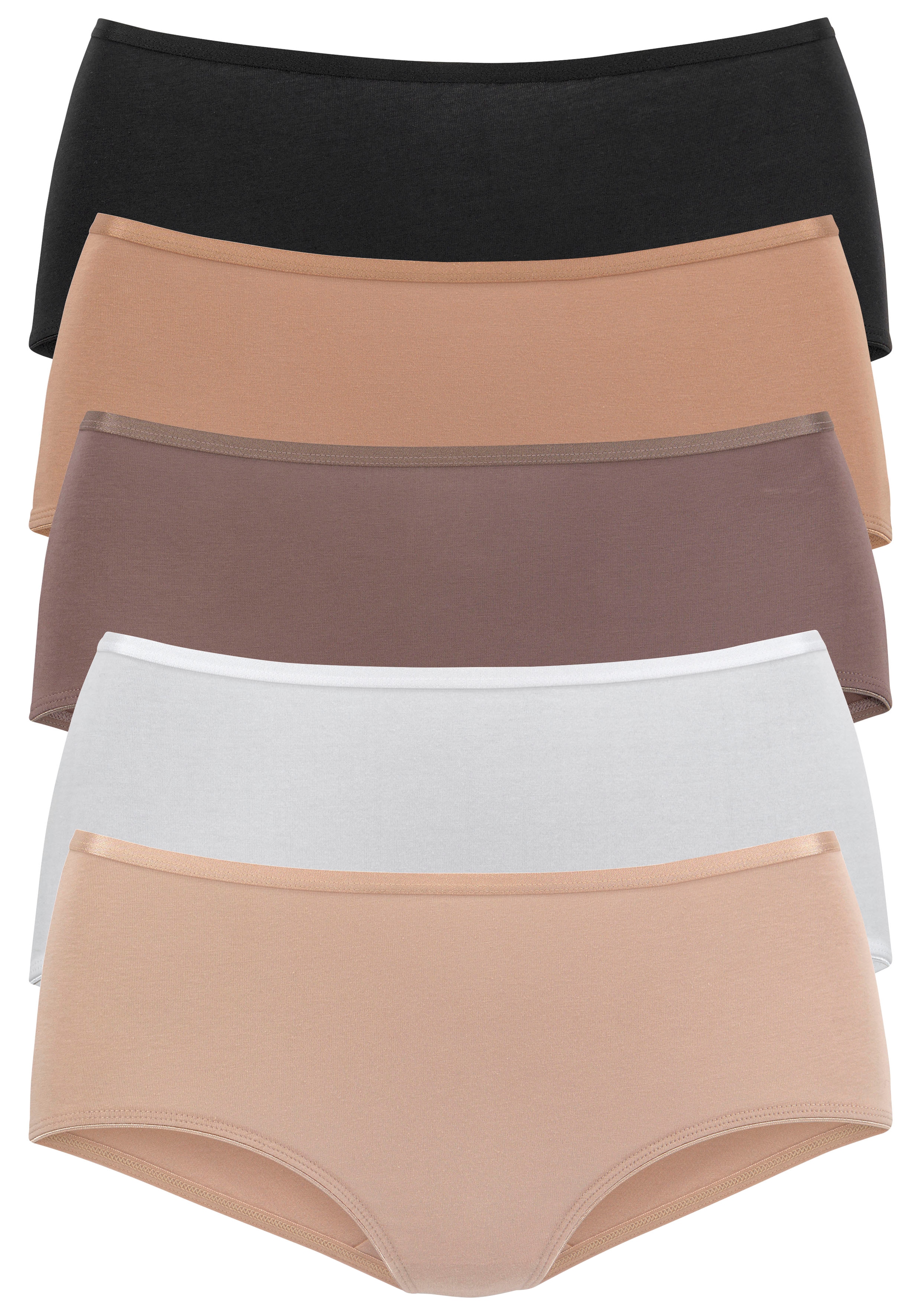 Vivance by Lascana Taillenslip 5er-Pack, aus elastischer Baumwoll-Qualität