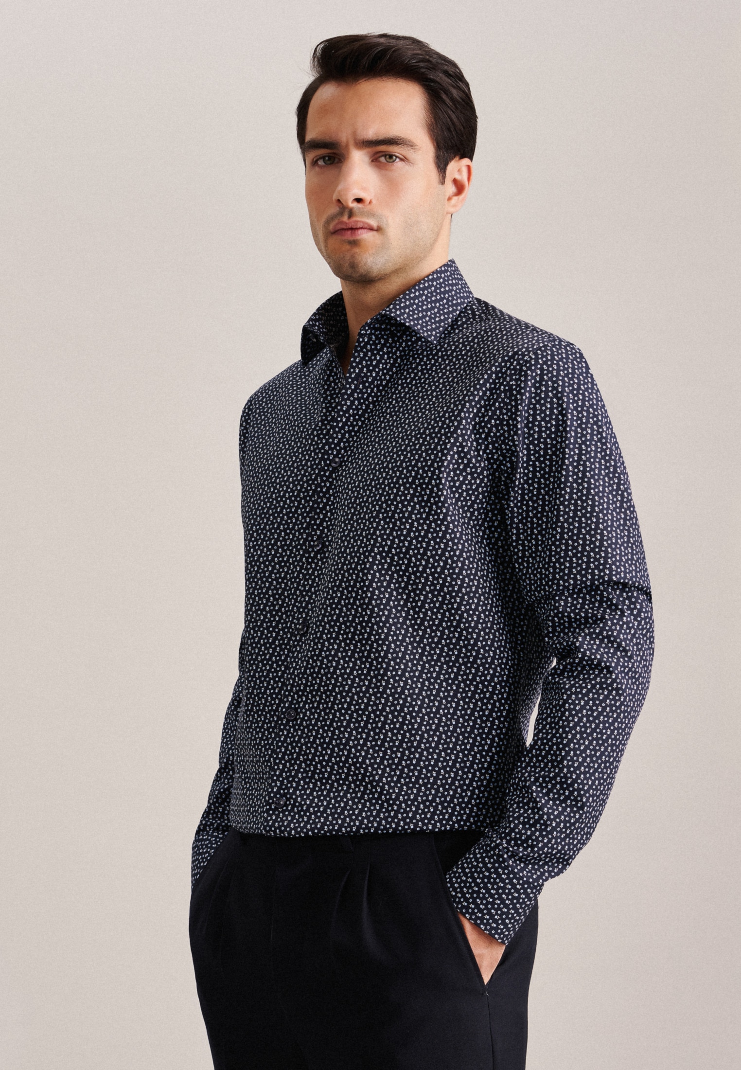 seidensticker Businesshemd "Shaped" Shaped 1/1 Extra lang Kentkragen Druck günstig online kaufen