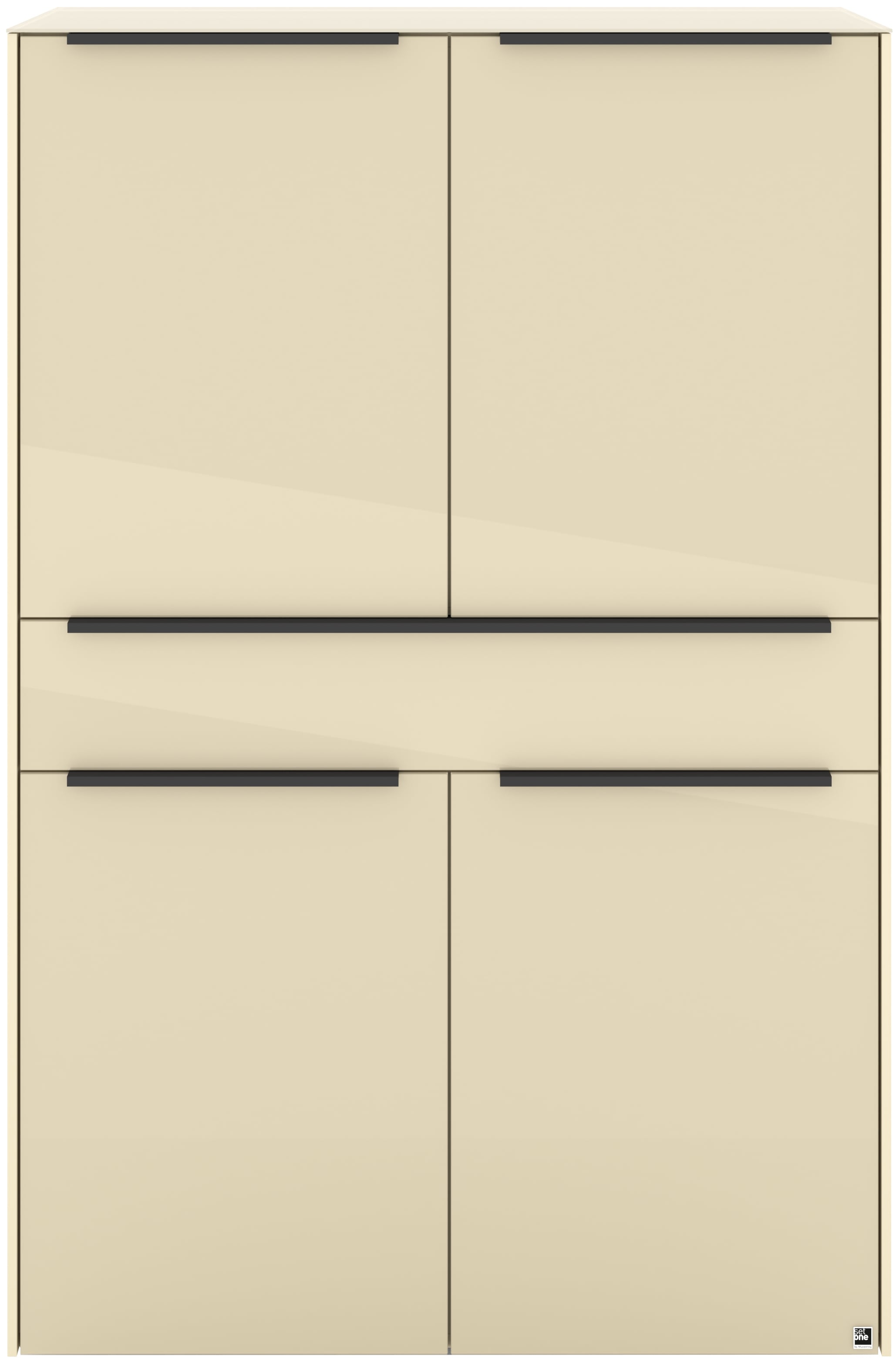 set one by Musterring Highboard »Reno« 1 Stk. tlg. Mit Gleitern und in verschiedenen Farben erhältlich