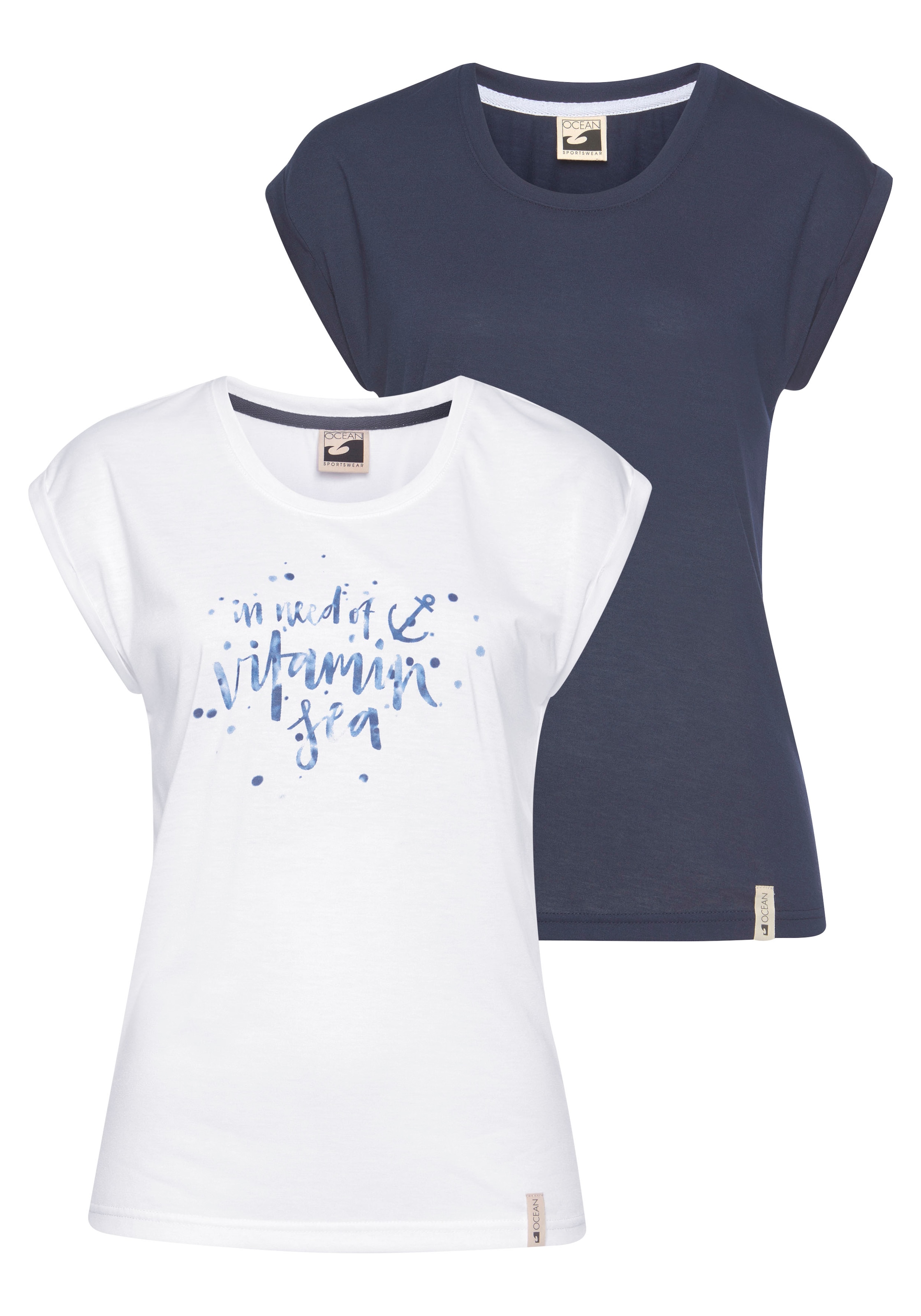 Ocean Sportswear T-Shirt Packung, 2er-Pack, 2 Stk. tlg. Kurzarm mit Aufschl günstig online kaufen