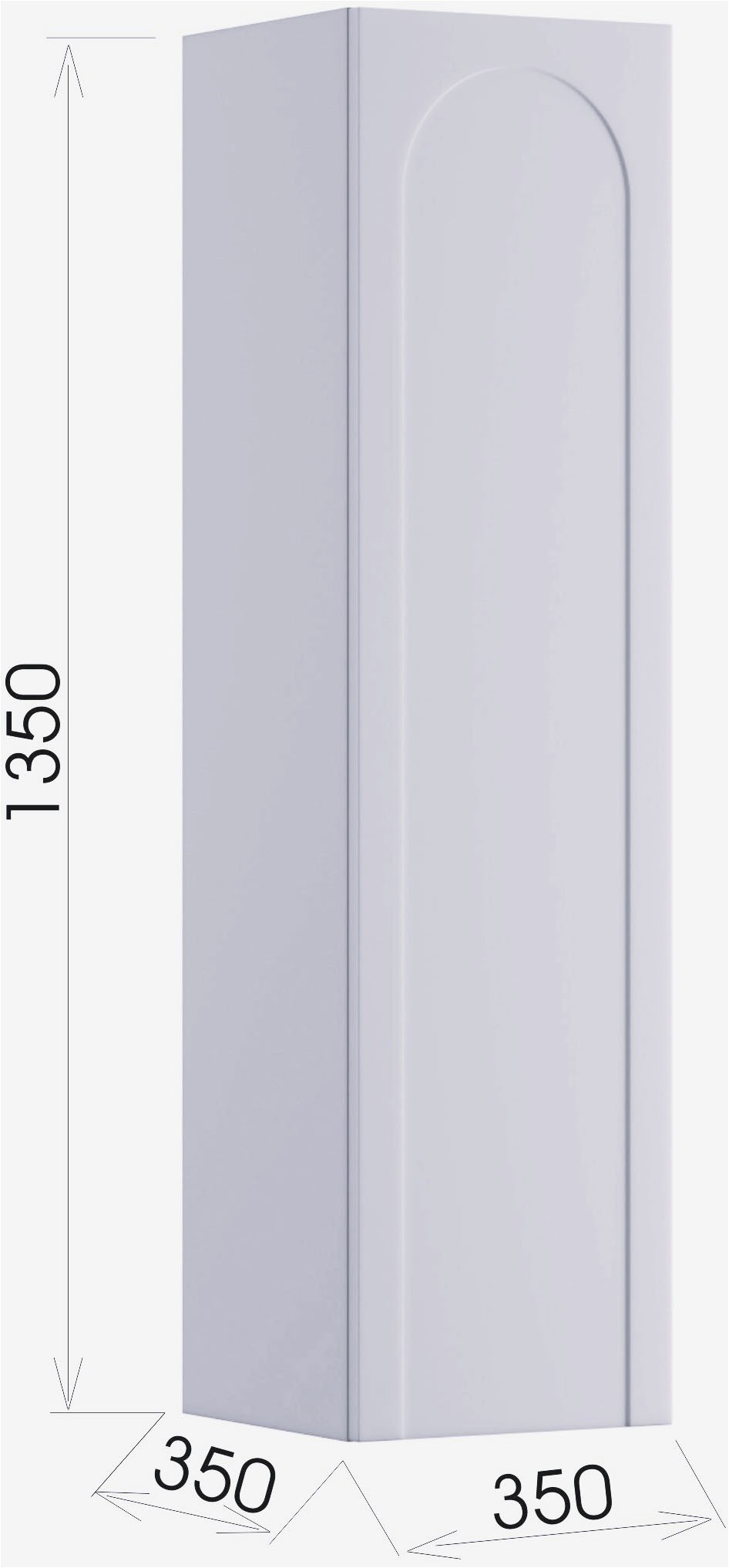 welltime Hängeschrank »FLOW CIRCLE rechts/links montierbar, Breite 35 cm, modernes Design« Schrank mit 3 Einlegeböden, Push-to-open-Function