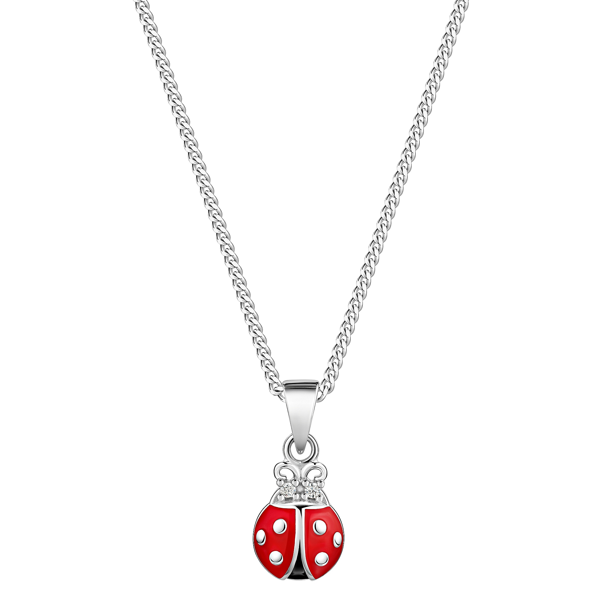 Firetti Ladybug Pendant Necklace Silver 925 38 cm