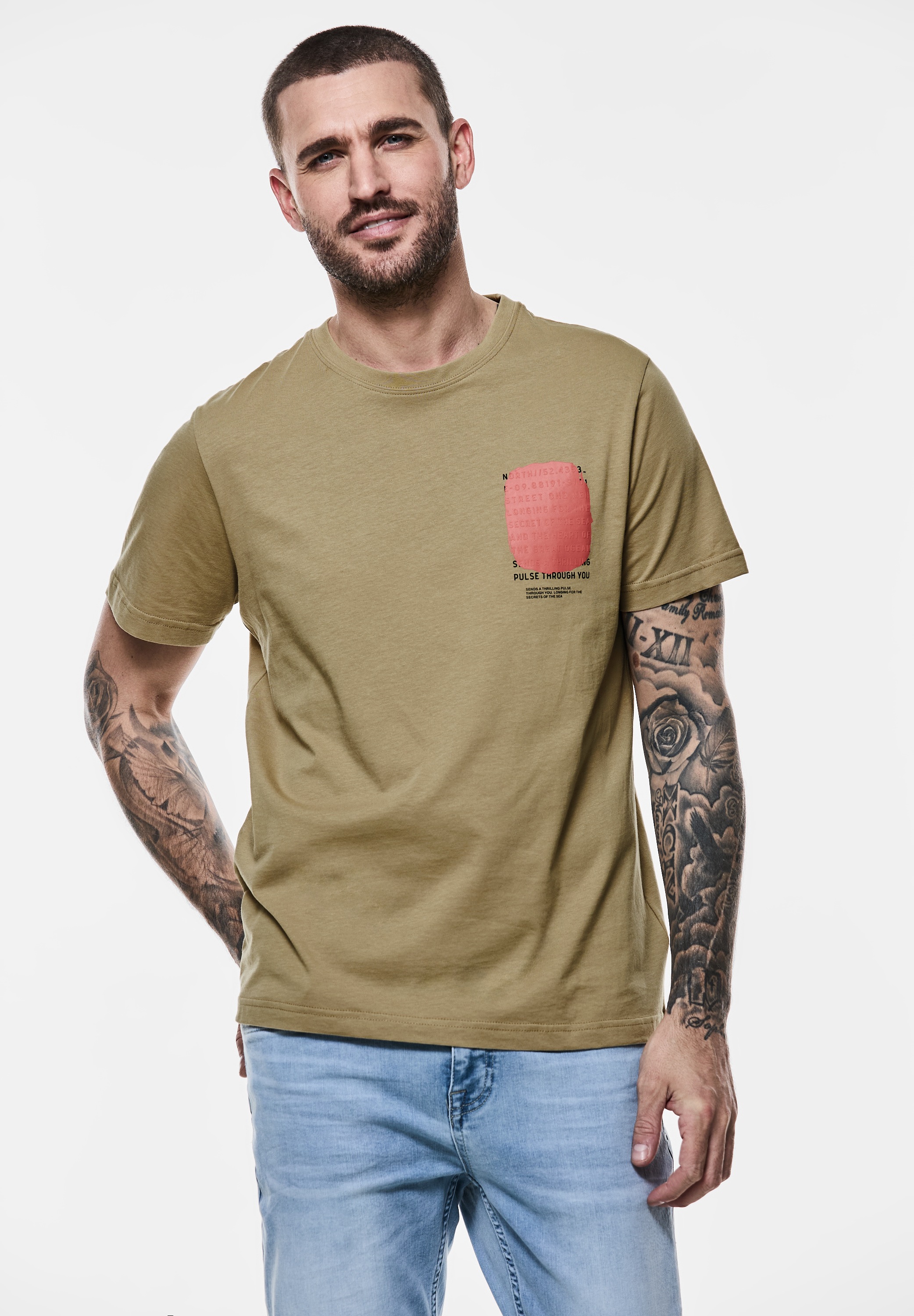 STREET ONE MEN T-Shirt, aus reiner Baumwolle