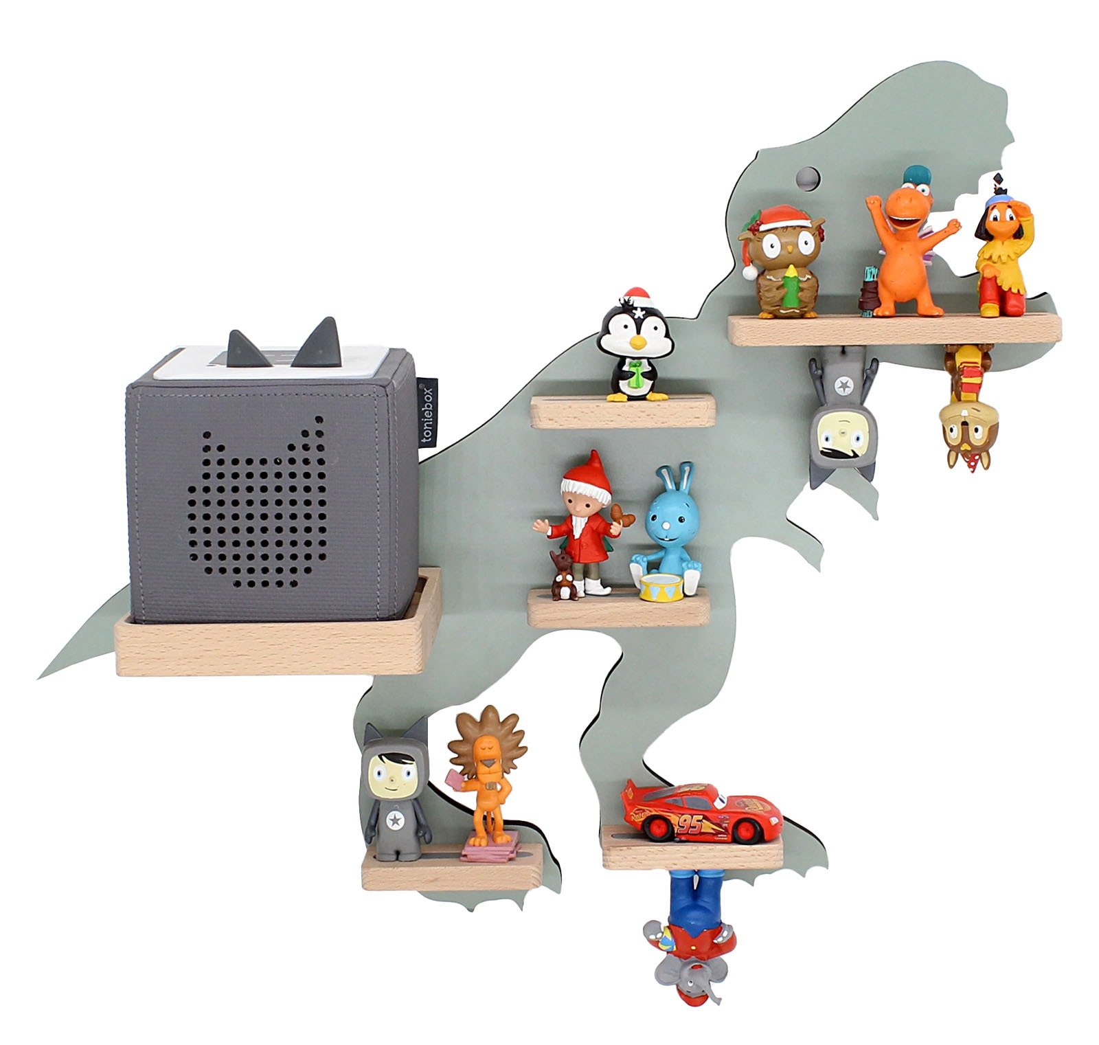 Wandregal BOARTIgrün, Wohnzimmer, Regale, "Regal Dinosaurier Kinder Toniebox Tonies Figuren"