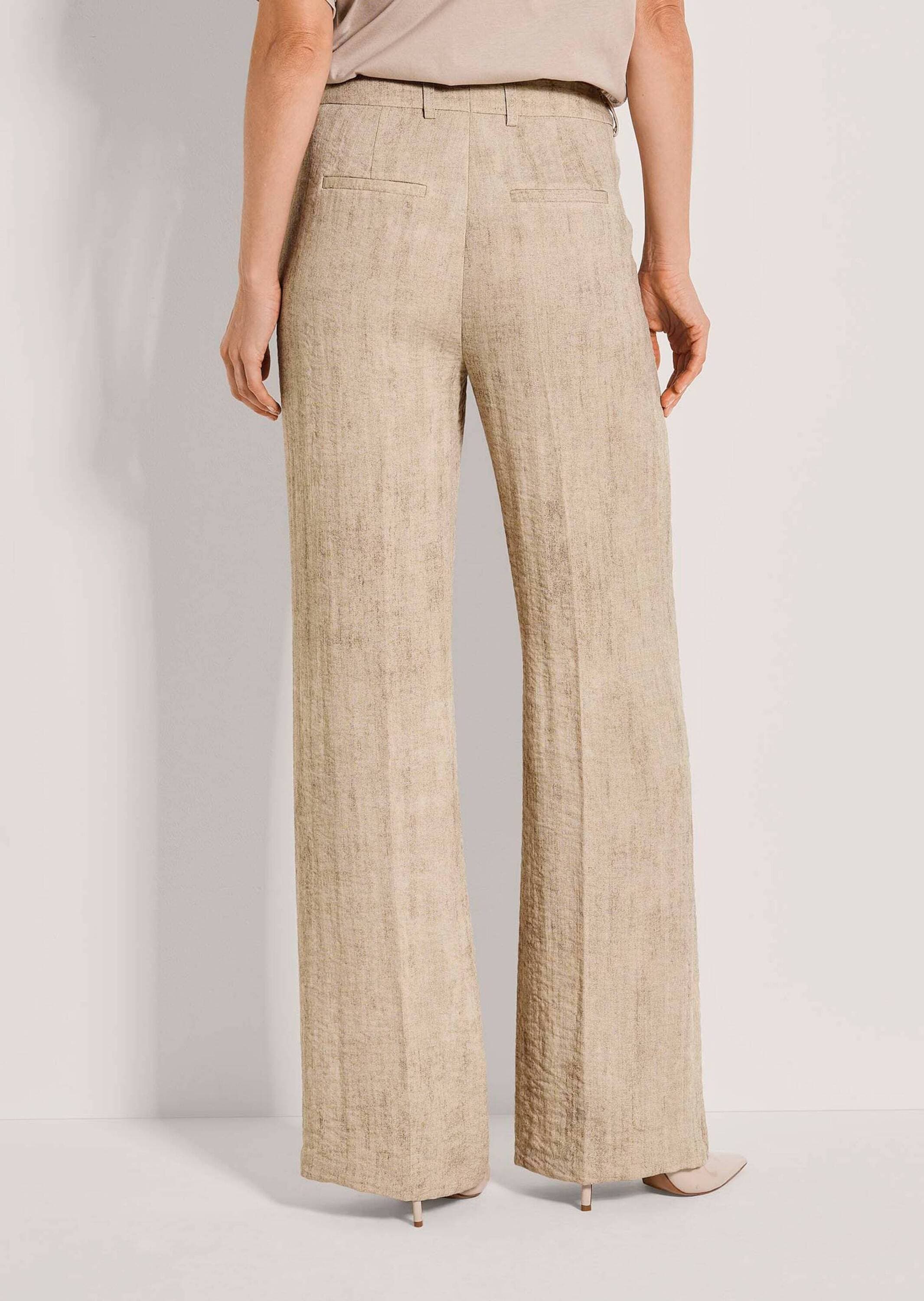 MADELEINE Bügelfaltenhose »Bügelfaltenhose Lässige Sommerhose mit weitem Bein«  Melangeeffekt