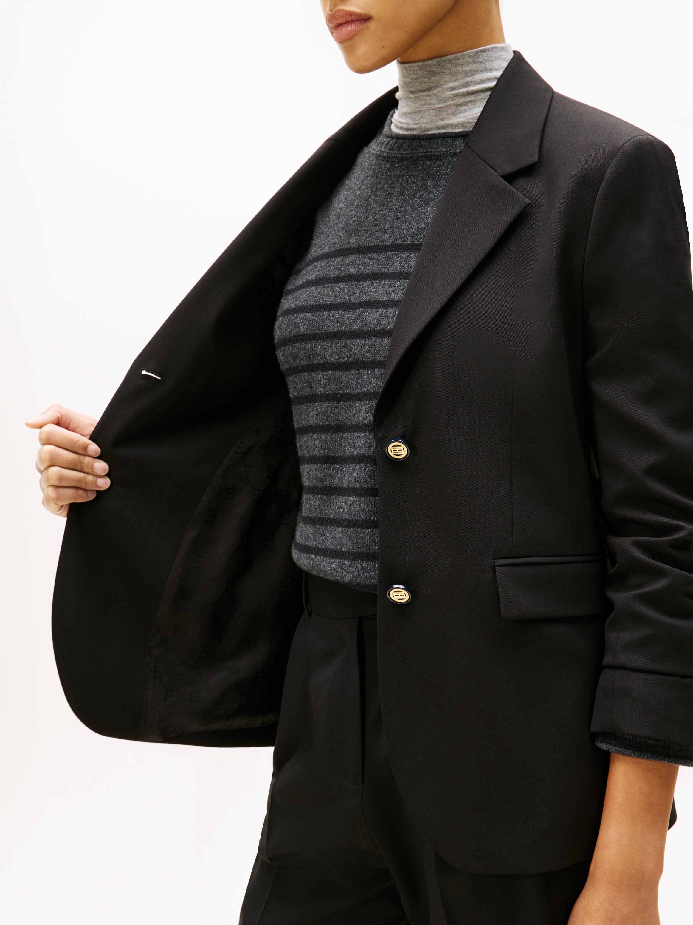 Tommy Hilfiger Longblazer »TIMELESS WOOL REG STRT SB BLAZER«, mit Wolle