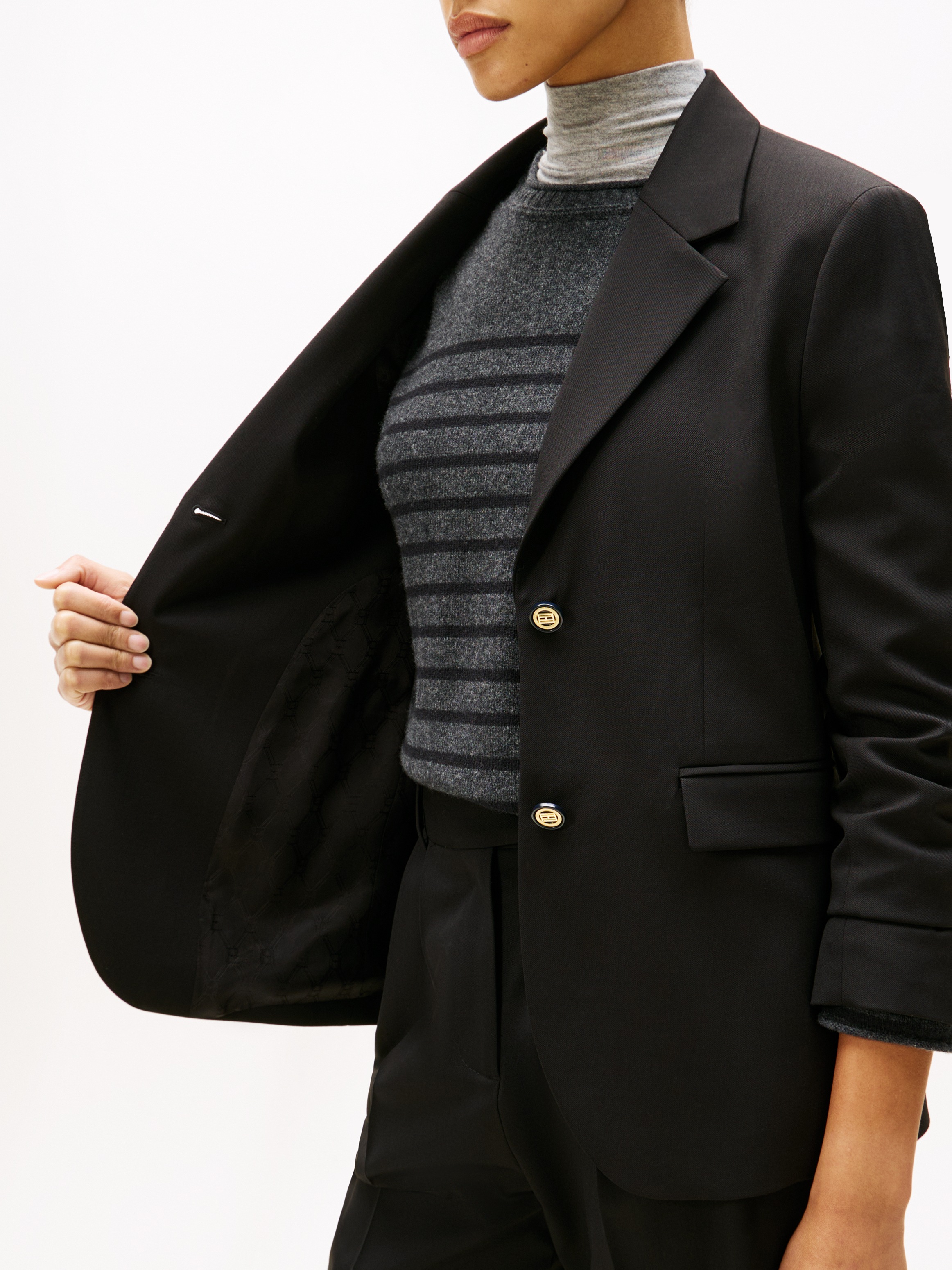 Thumbnail - Tommy Hilfiger Longblazer "TIMELESS WOOL REG STRT SB BLAZER" mit Wolle