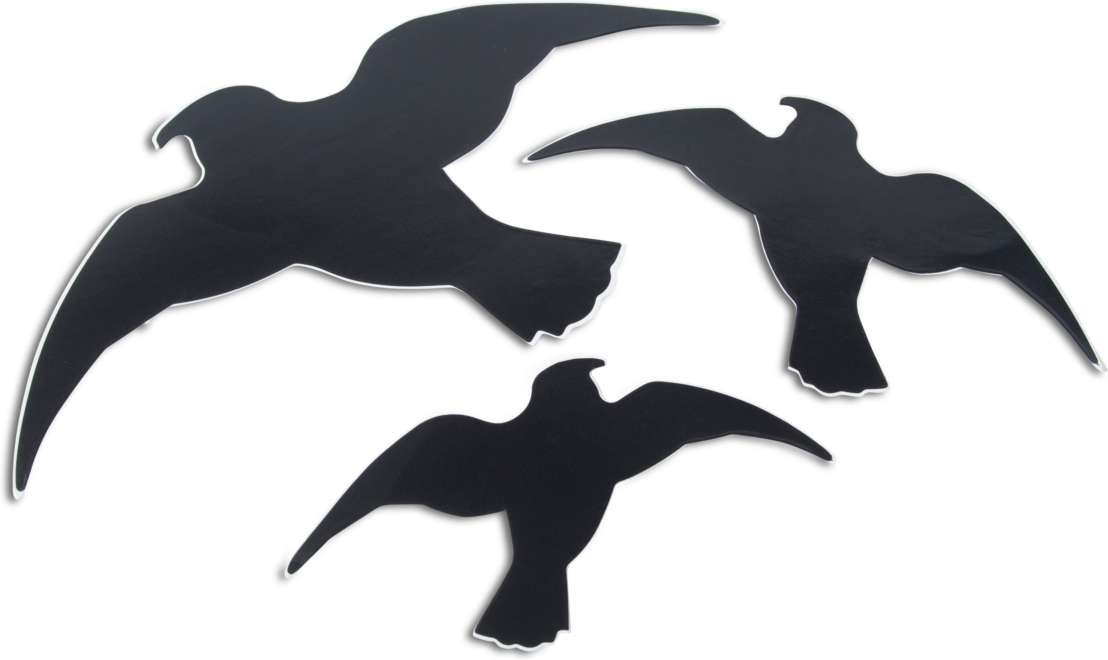 Windhager Vogelattrappe "Vogel Silhouetten 3 Stk., selbstklebend" Vogelabwehr für drinnen und draußen, schwarz