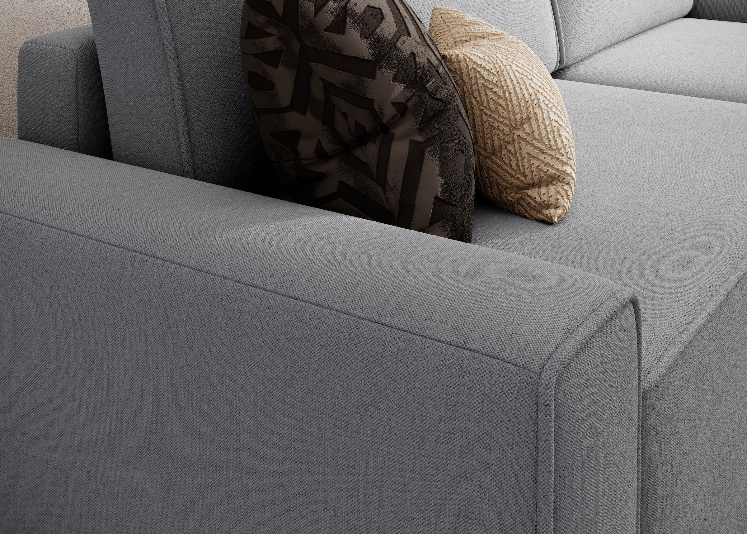 TRENDMANUFAKTUR Ecksofa »Challenge, Schlafsofa mit Bettkasten, Couch in L-Form, Breite 245 cm«, Recamiere beidseitig montierbar, auch in trendigem Cordstoff