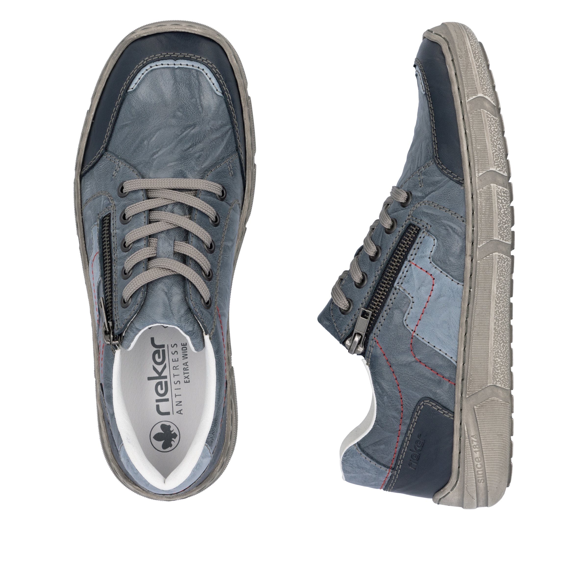 Rieker Sneaker, Schnürschuh, Halbschuh, Freizeitschuh mit Reißverschluss