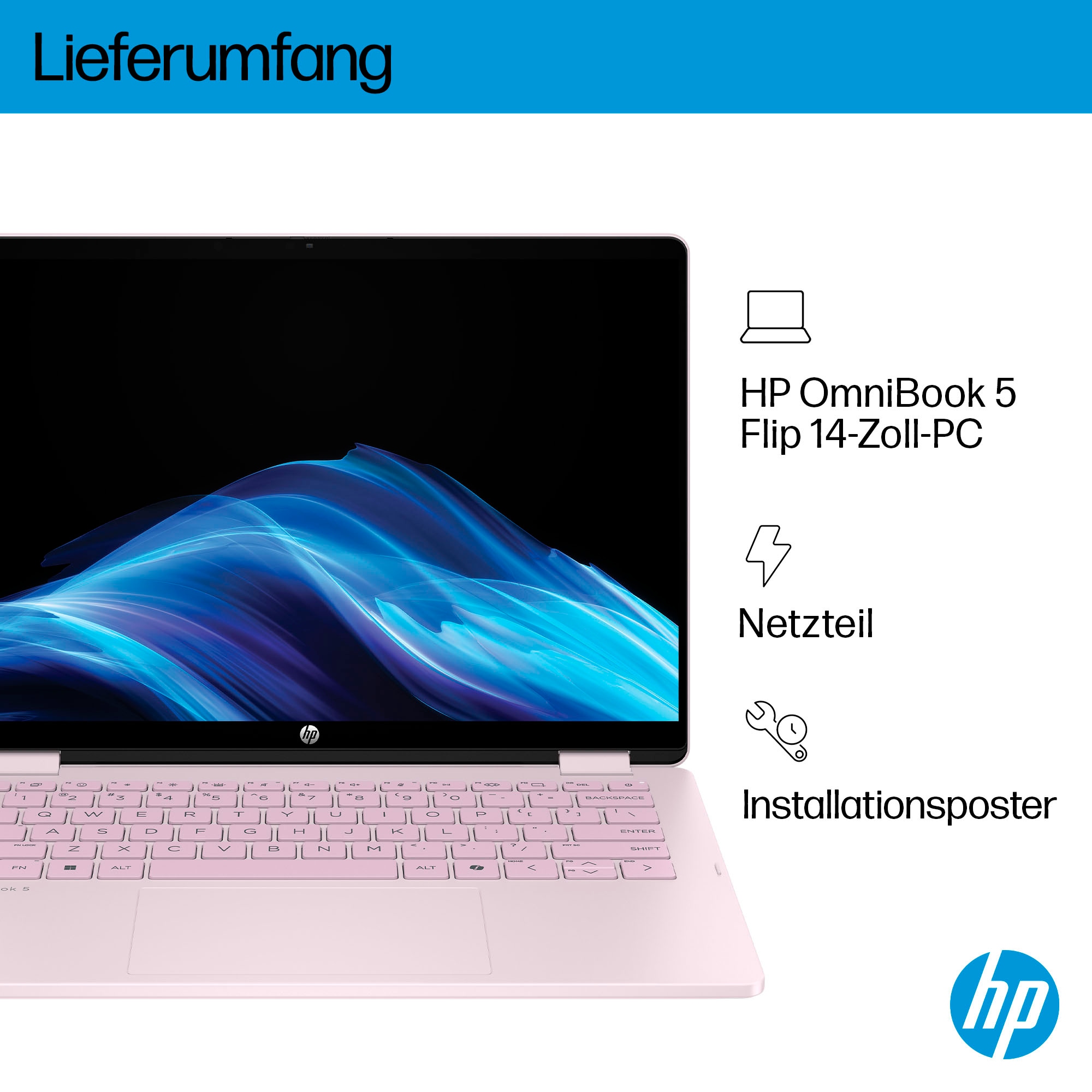 HP Convertible Notebook »OmniBook 5 Flip«, 35,6 cm, / 14 Zoll, Intel, Core i5, Iris Xe Graphics, 512 GB SSD