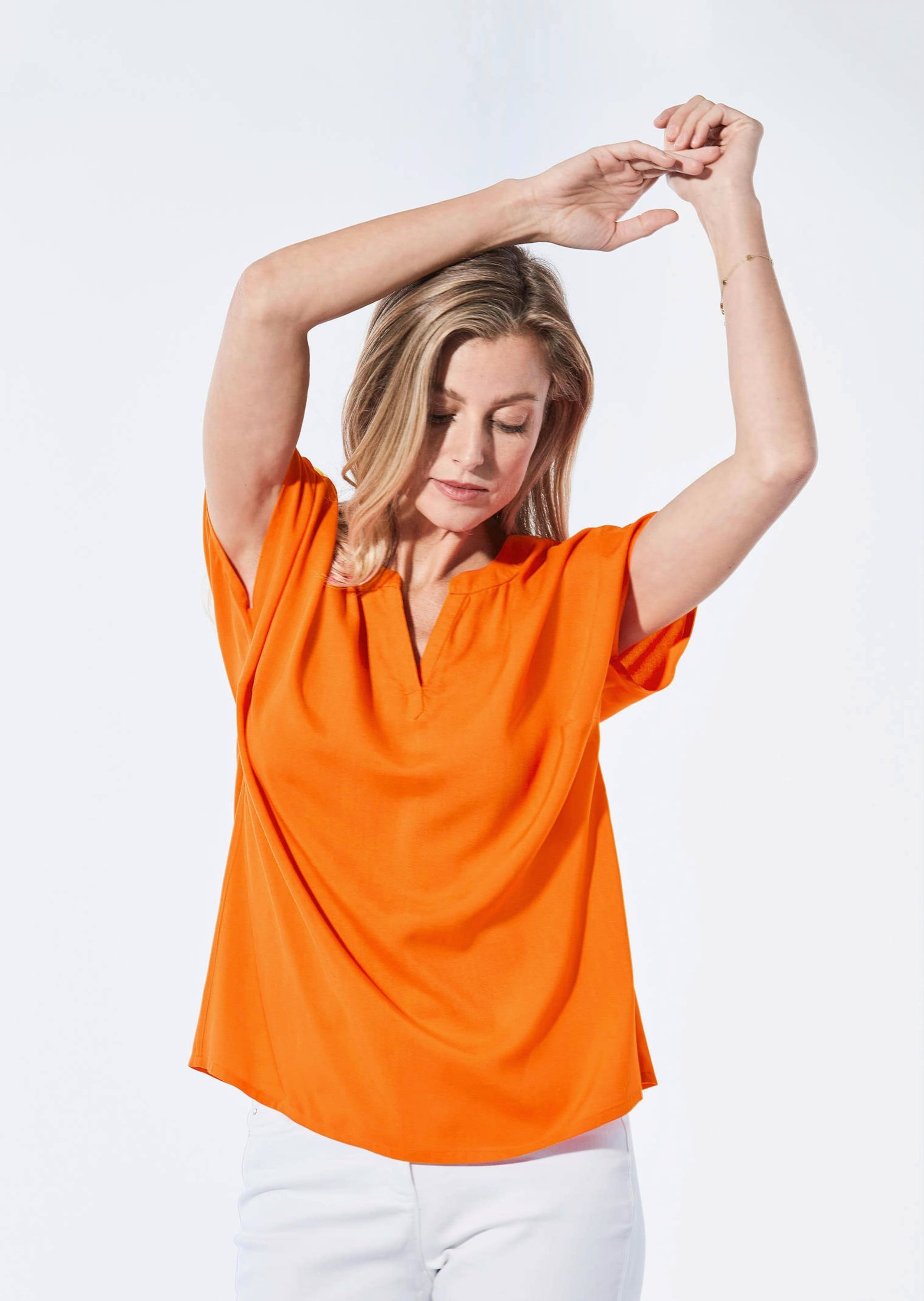 GOLDNER Schlupfbluse »Bluse Bluse mit Tunika Ausschnitt«