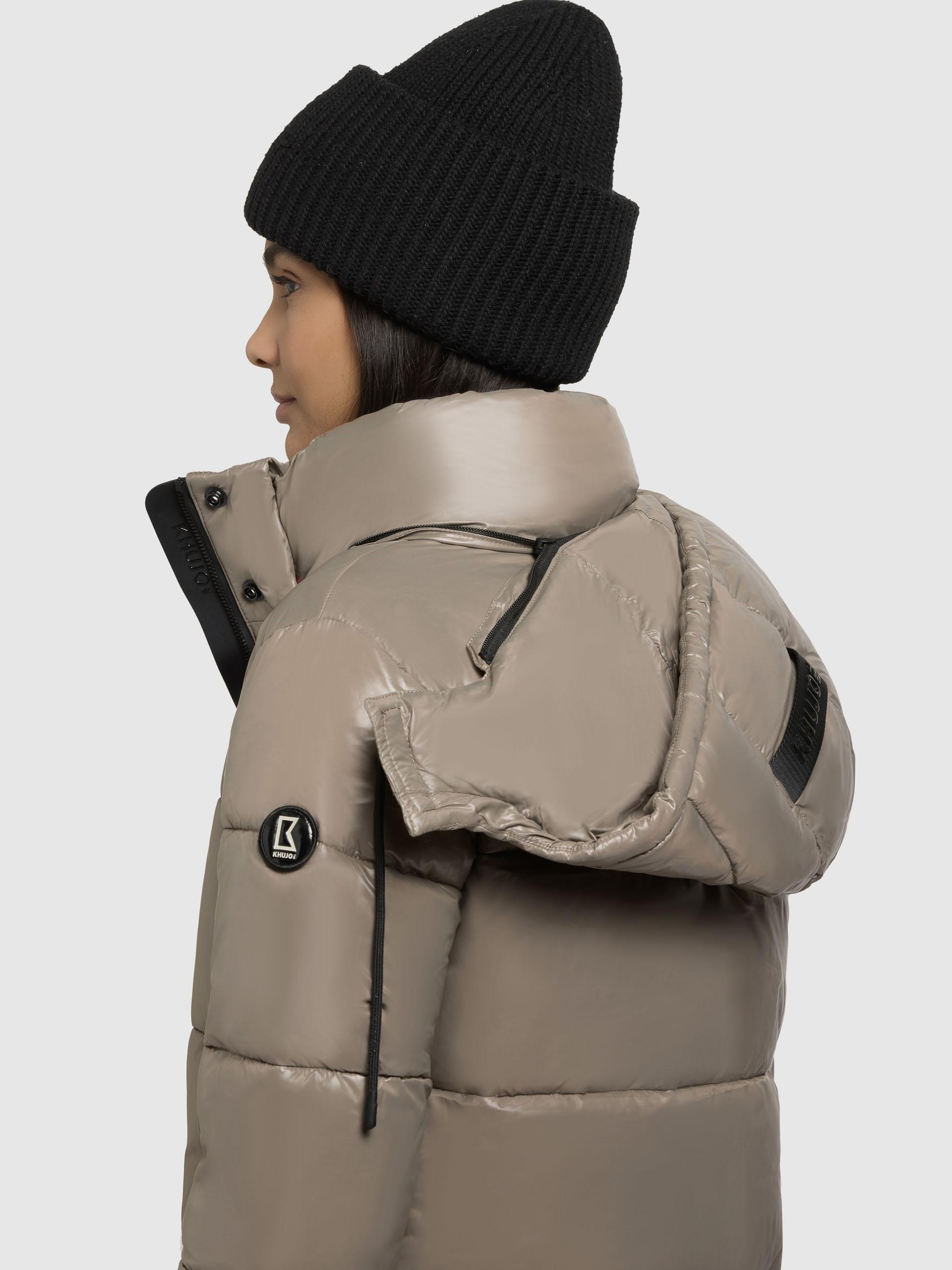 khujo Steppjacke »Jadet2-YM«, mit Kapuze, Schimmernder Winter Kurzmantel mit abnehmbarer Kapuze