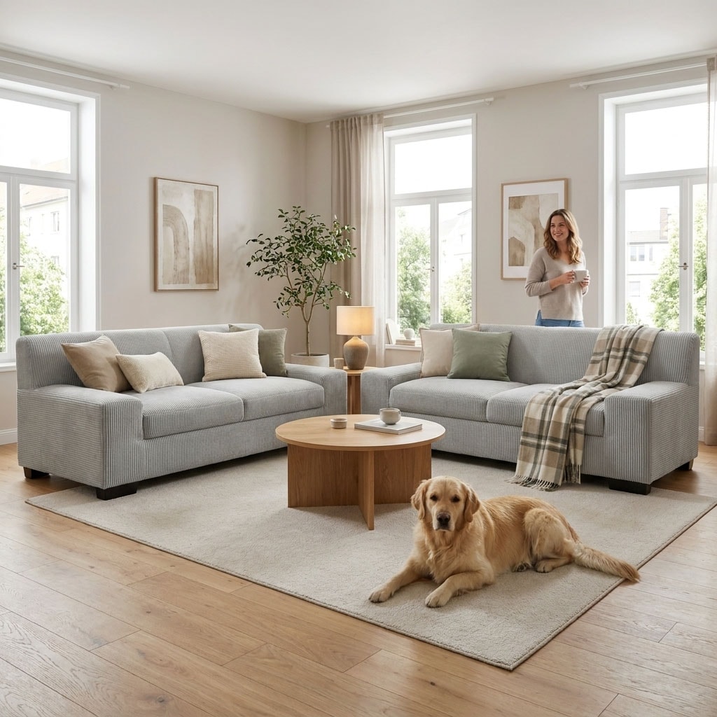 OTTO home Polstergarnitur "Faxxe aus 2-Sitzer und 3-Sitzer" Set, 2 tlg. aus haustierfreundlichem Pet Friendly Cord