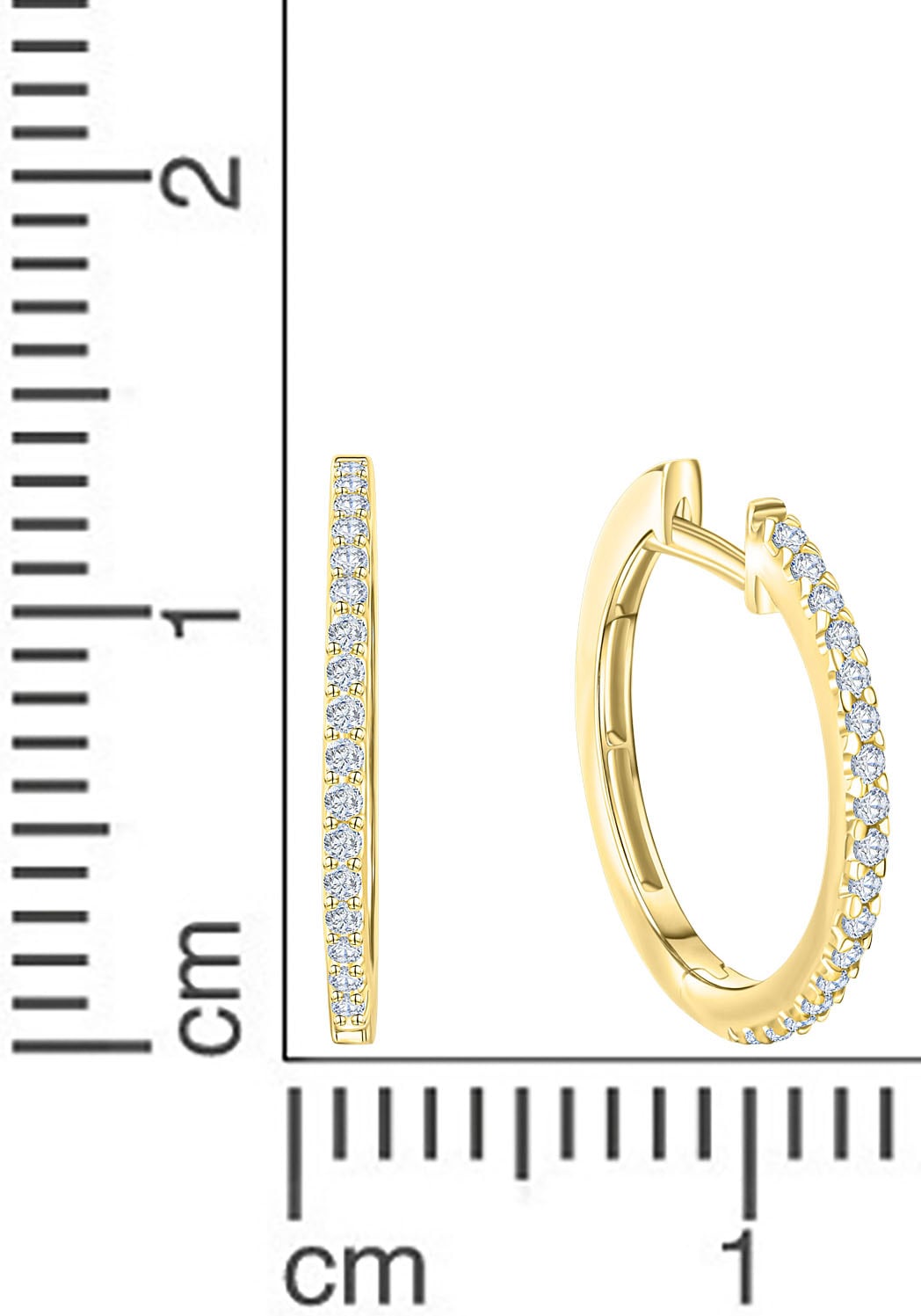 Firetti Paar Creolen »Schmuck Geschenk Gold 375 Ohrschmuck Creole«, mit Zirkonia (synth.)