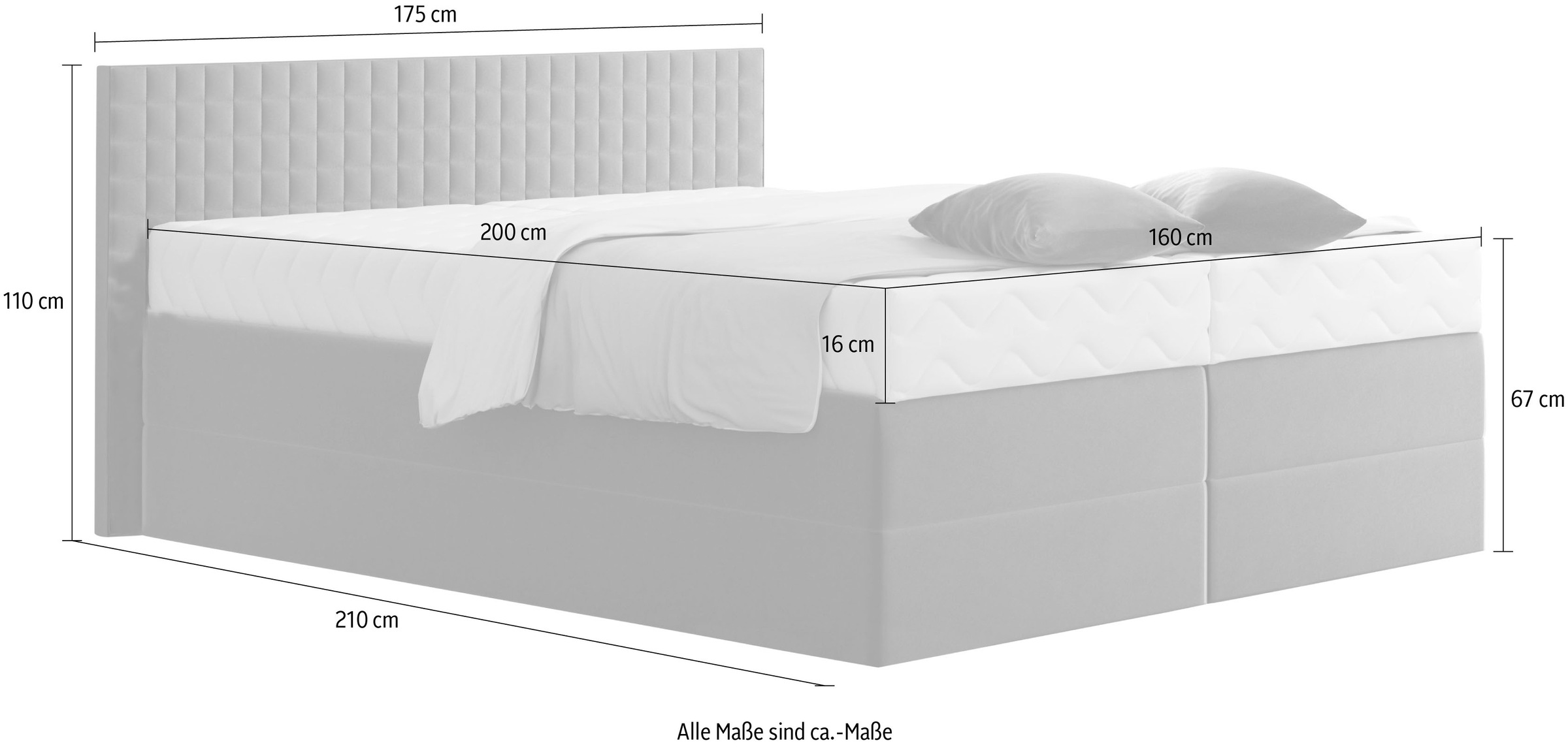 Westfalia Schlafkomfort Boxspringbett, mit Zierkissen, wahlweise mit Topper