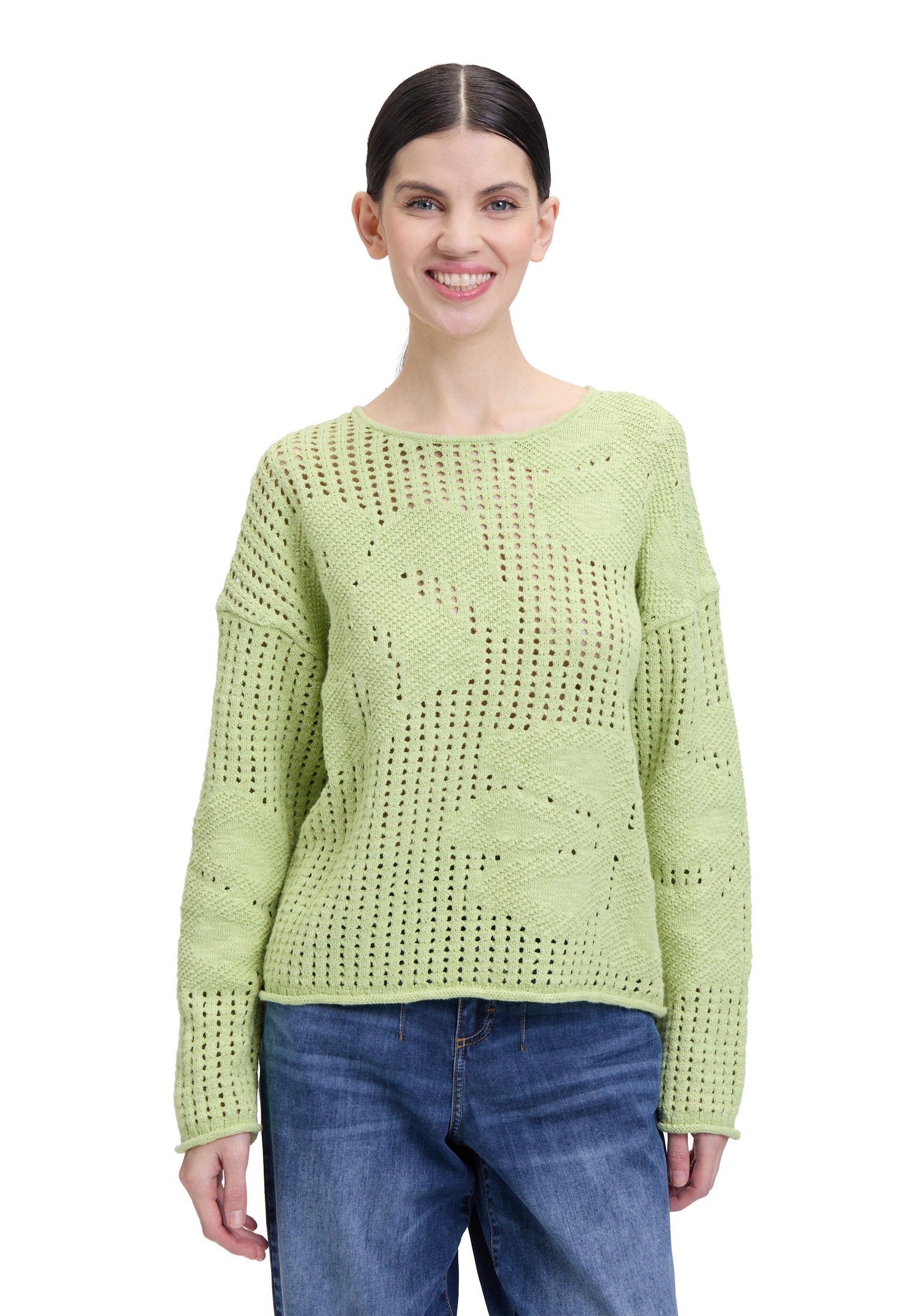 Cartoon Strickpullover "Cartoon Damen Strickpullover mit Rundhalsausschnitt günstig online kaufen