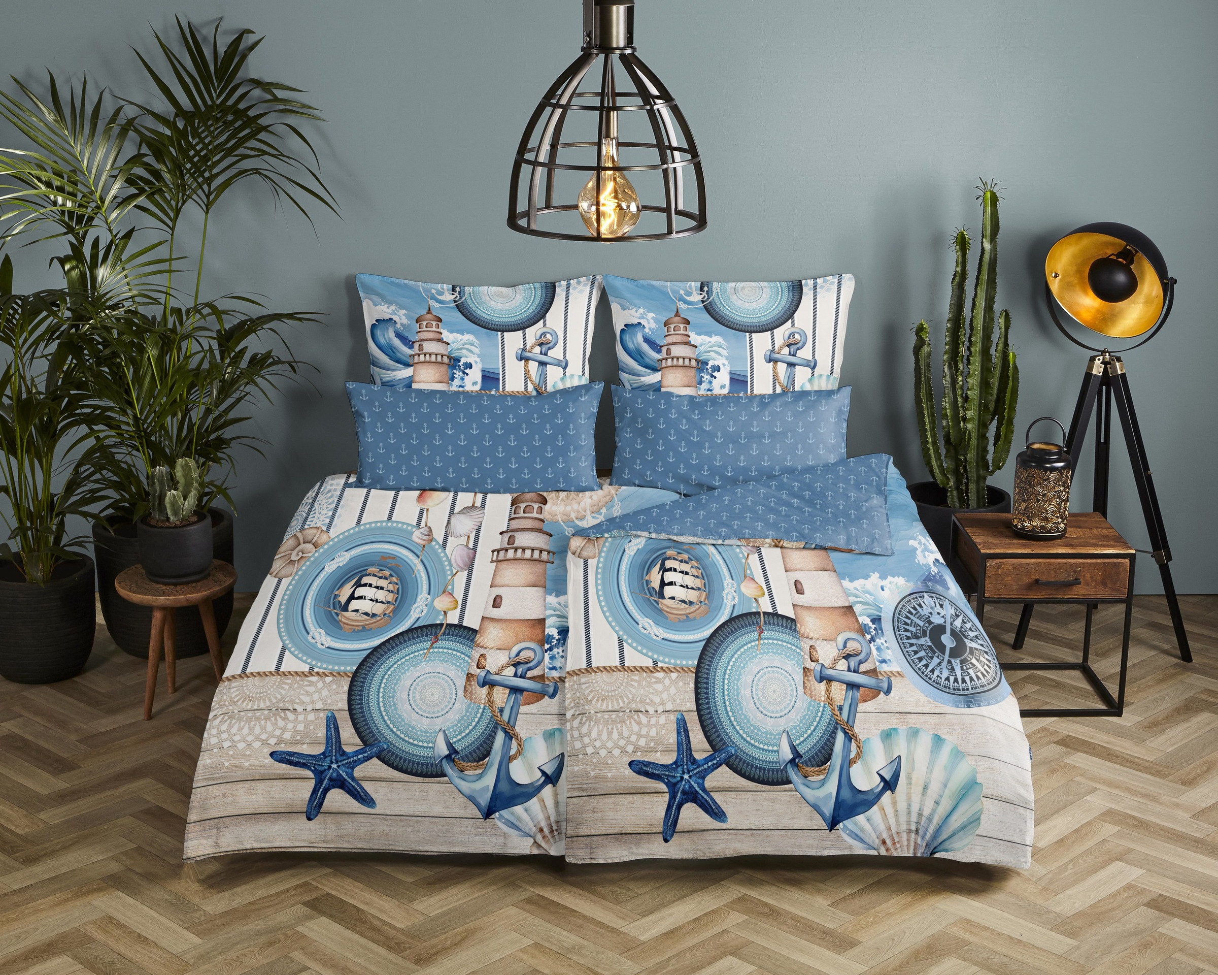 Wendebettwäsche "Aldiana" 2 Stk. tlg. Mako-Satin, Reißverschluss, Wendeopti günstig online kaufen