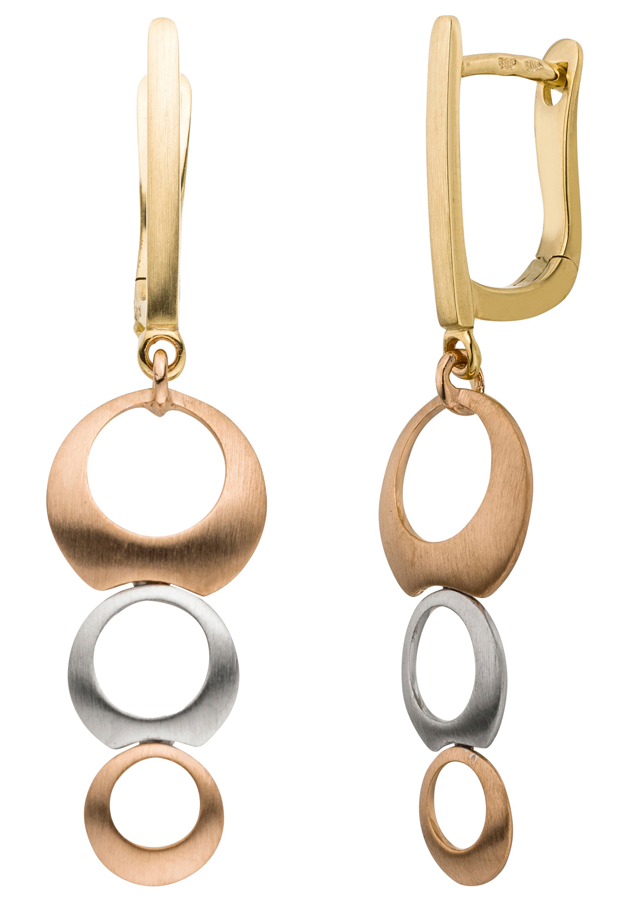 Gold | Paar BAUR bestellen JOBO tricolor 585 Ohrhänger, dreifarbig