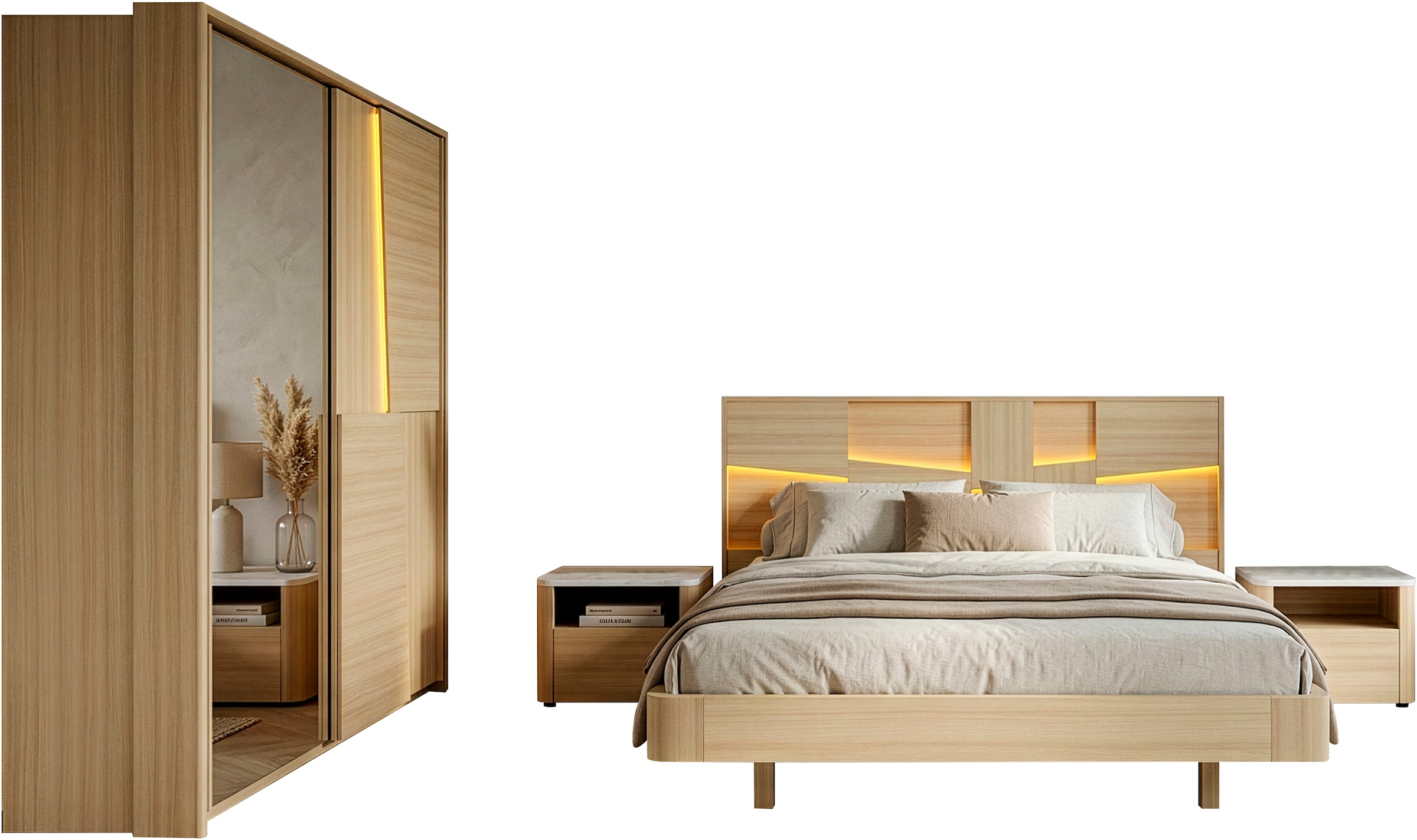 Gami Schlafzimmer-Set "SILVA" 4 tlg. Ein elegantes und praktisches Schlafzimmer