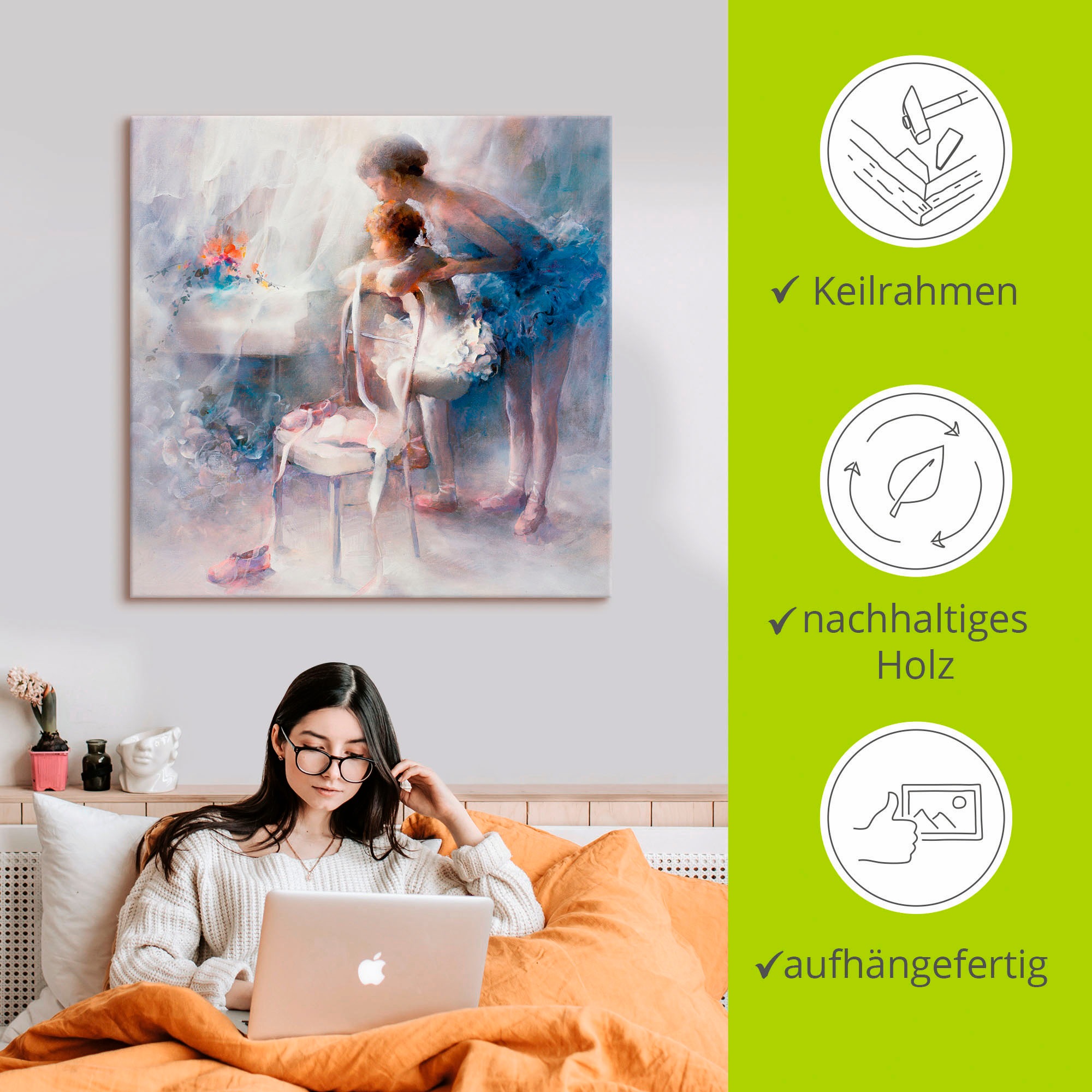Artland »Ballett« Sport 1 Stk. tlg. auf Holzrahmen gespannt