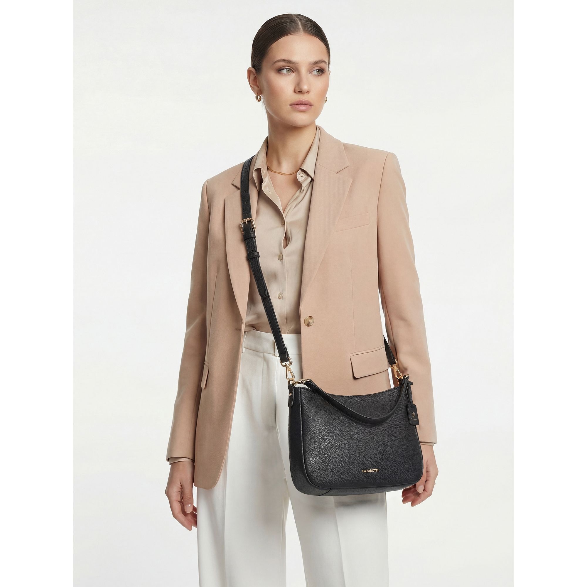 Lazarotti Schultertasche »Bologna Leather Hobo Schultertasche Leder 27 cm«