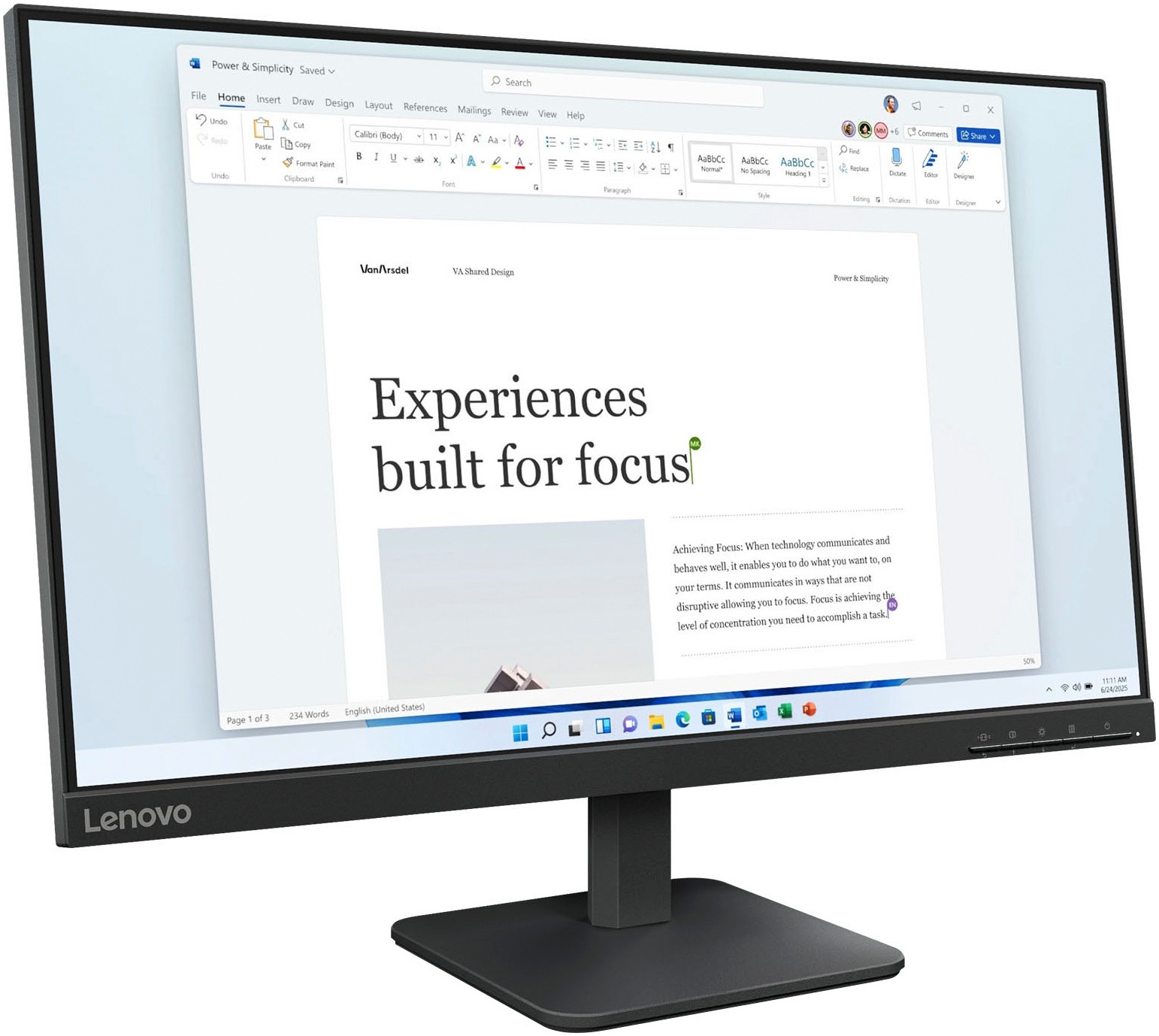 Lenovo LED-Monitor »L24-4e(A25238FL0)« 61 cm/24 ″  1920 x 1080 px Full HD 100 Hz