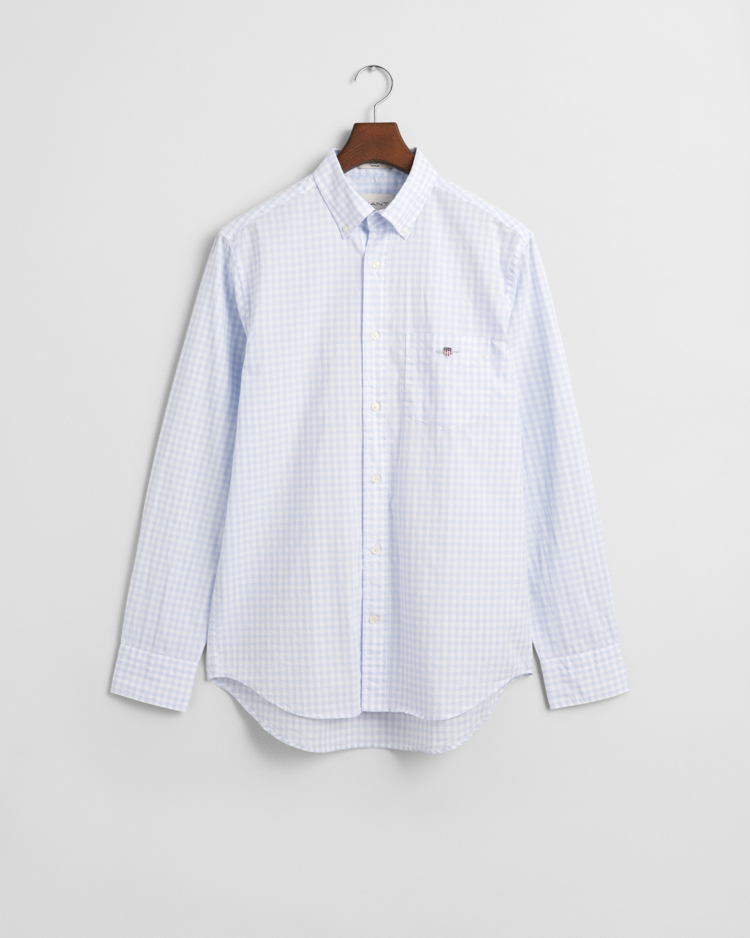 Gant Langarmhemd »REG POPLIN GINGHAM SHIRT«, mit Logostickerei auf der Brust