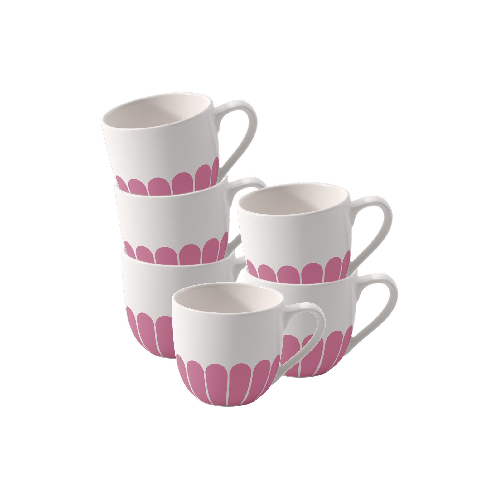 VILLEROY & BOCH Espressotasse "Espressotassen Fleur Couleur 70 ml 6er Set", Ø 8,5cm x 6cm, 70ml, 6, pink, Trinkgefäße, Spülmaschinenfest,