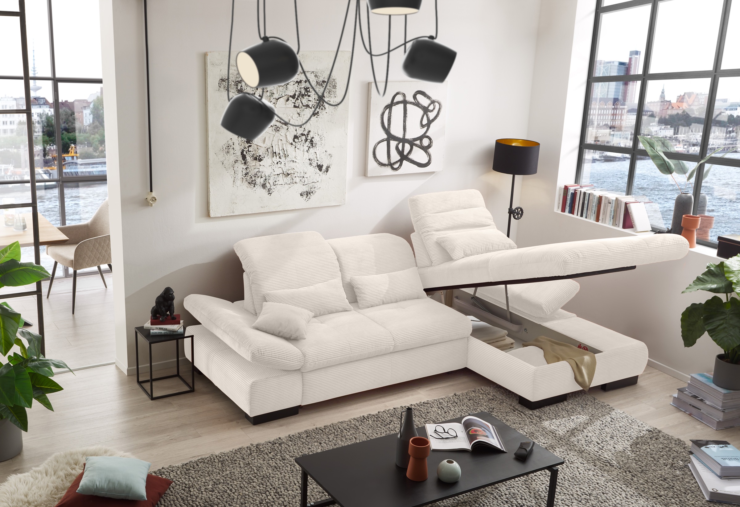 set one by Musterring Ecksofa "SO4100 V", mit verstellbaren Kopfteilen, wah günstig online kaufen