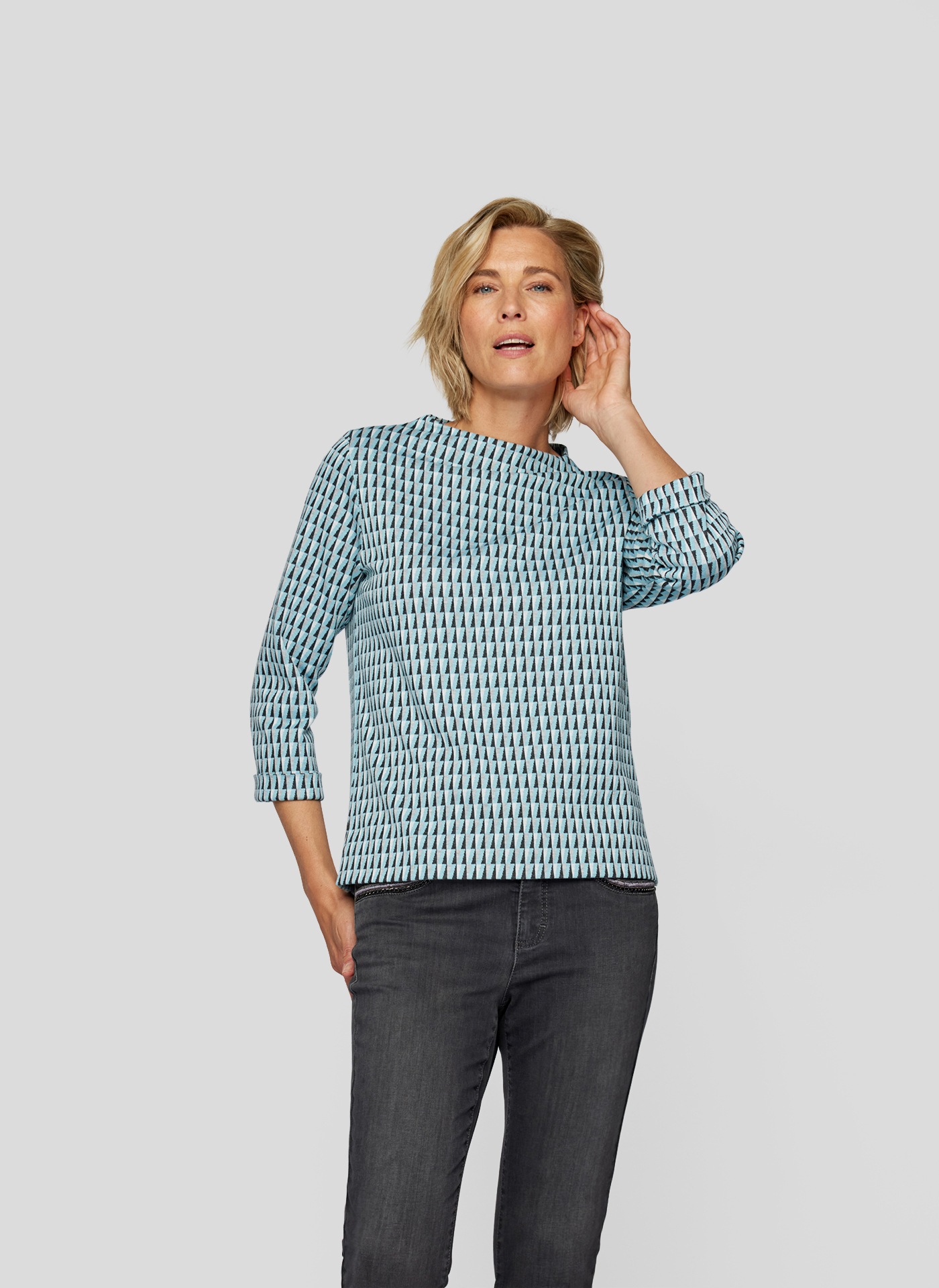 Rabe Print-Shirt "RABE Shirt mit geometrischem Muster"