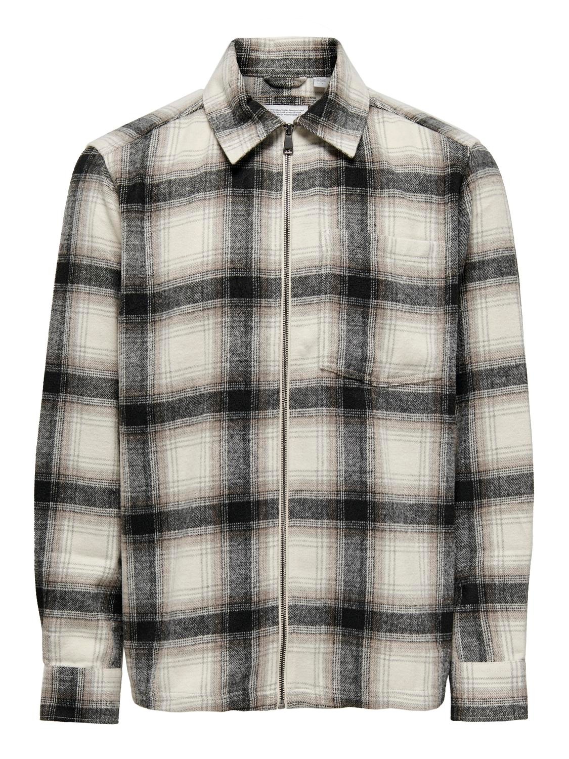ONLY & SONS Langarmhemd »ONSAUSTIN WOOL ZIP OVERSHIRT«