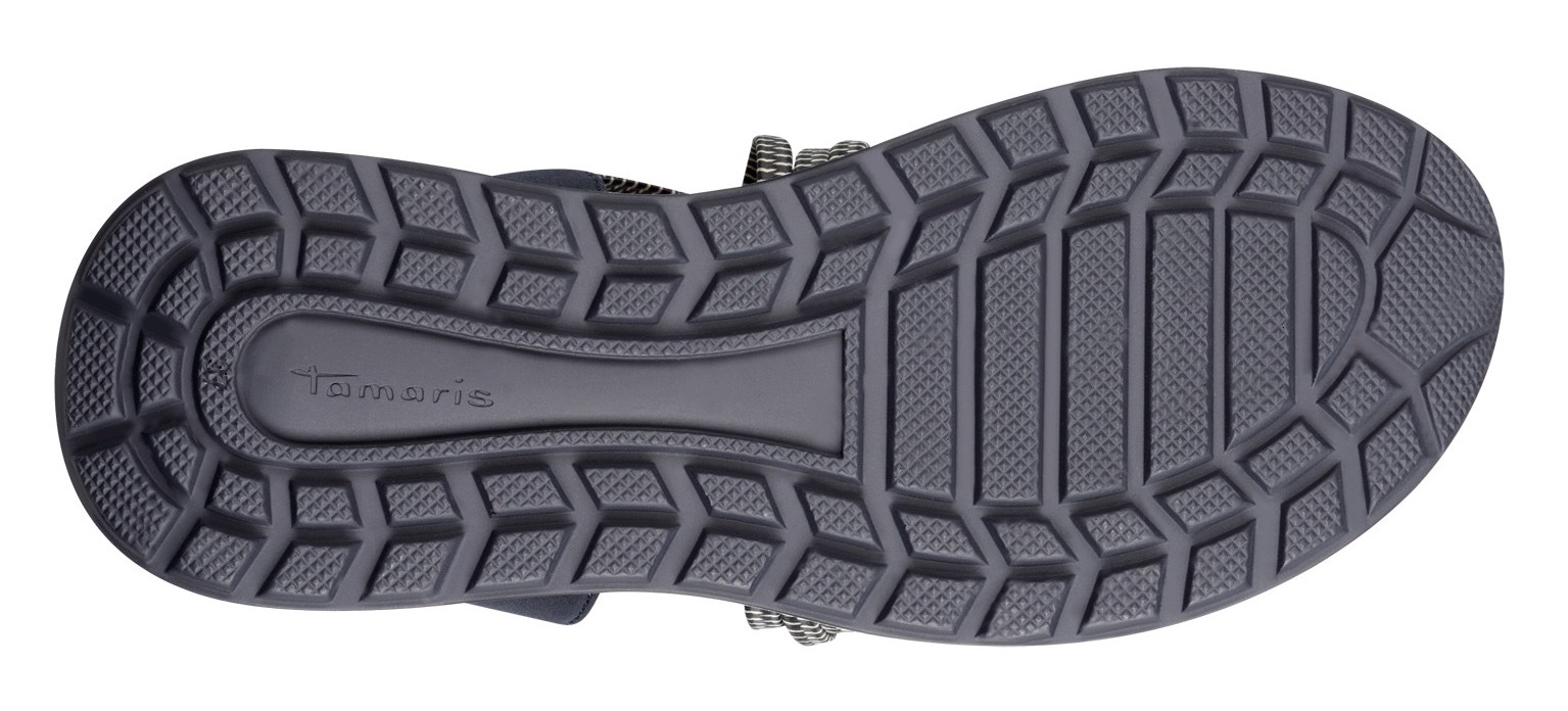 Tamaris Keilsandalette, Plateau, Bequemschuh, Sandale mit elastischen, überkreuzten Riemchen
