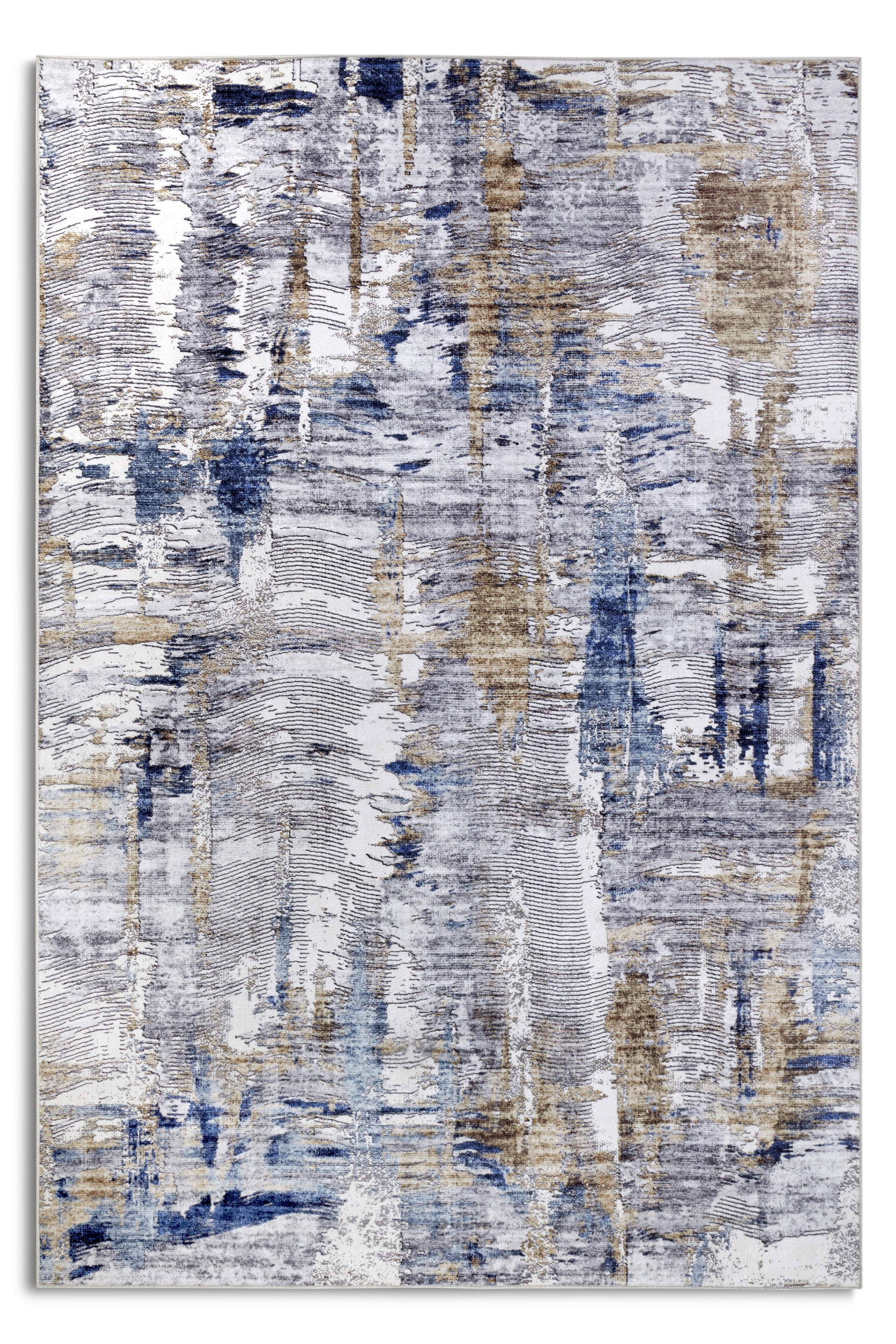THE RUGS Imagination Shortpile Rug Runner Malard Polyester Abstract Modern Rug in Dark Blue | Size: 160cm x 230cm