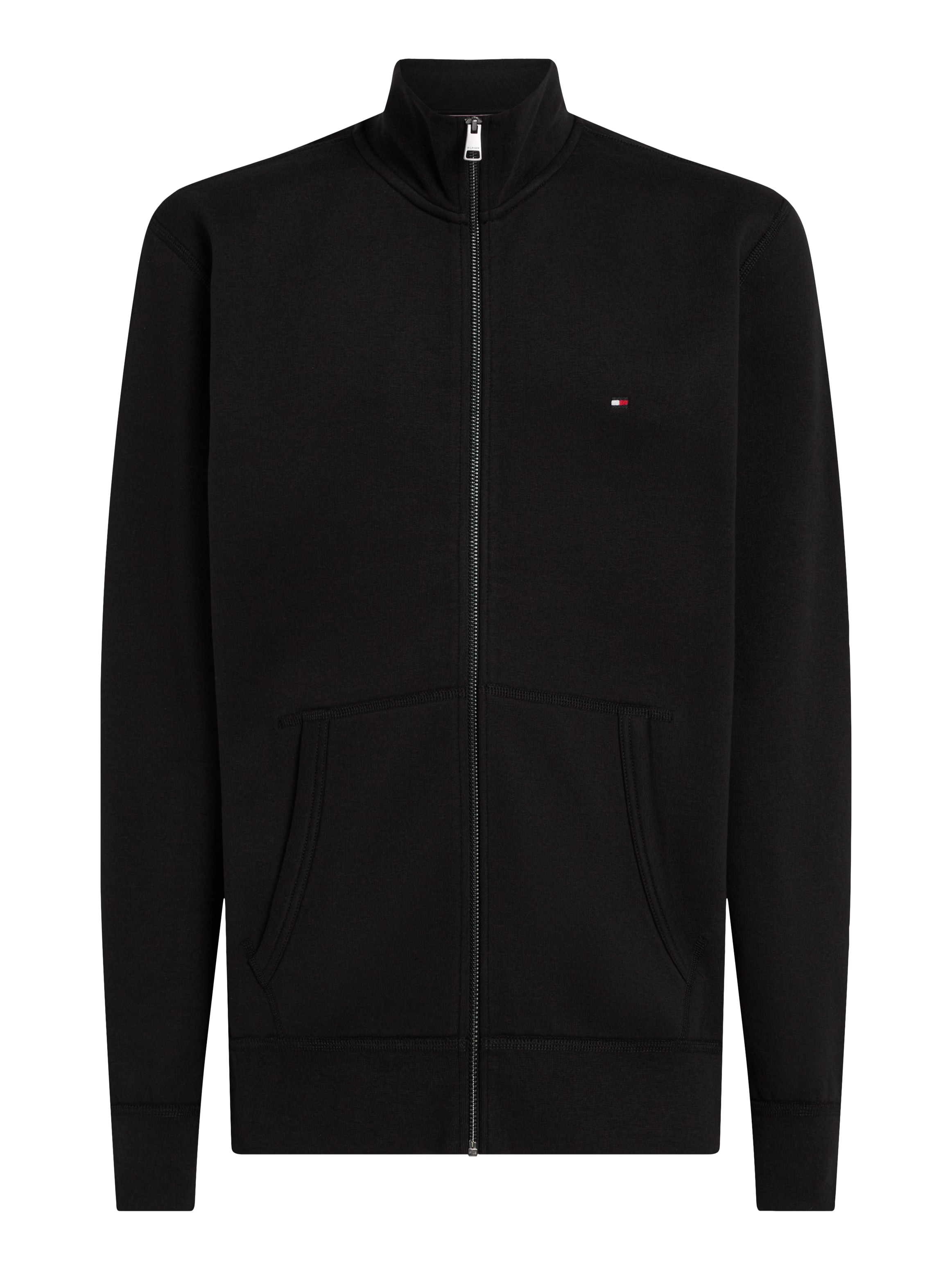 Tommy Hilfiger Sweatjacke »ESSENTIAL FLEECE ZT STAND COLLAR«, mit Logostickerei